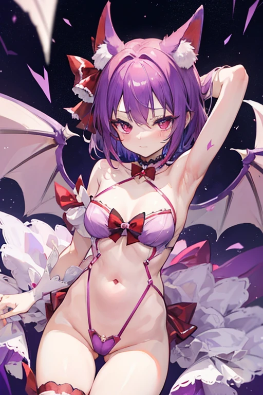 best quality、remilia scarlet(Purple hair short)、The whole body is、Completely naked、bunny girl costume、ヘソPussy、semenまみれ、embarrassing、Raising the armpits、legs open、Pussy、おPussyの中身semenまみれ、おPussyの中身のsemenが垂れてる、semen、Pussyの中身見て、rib、clavicle、