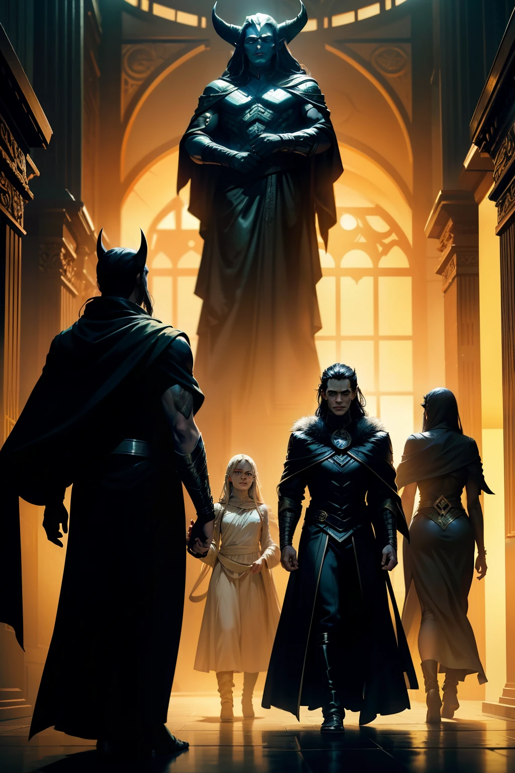 In the dimly lit corridors of the divine realms, a shadowy figure loomed, its menacing silhouette a harbinger of a prophecy yet to be fulfilled. Loki the Cunning, the God of Mischief and Deception, stood there, his keen eyes glinting in the atmosphere of otherworldly oliva lighting. The halls resonated with an eerie silence, a stark contrast to the bustling chaos of Asgard.
As Loki pondered his fate, he sensed the impending birth of three powerful beings, whose destinies were inexorably linked with his own. Their arrival would usher in a new era, one filled with