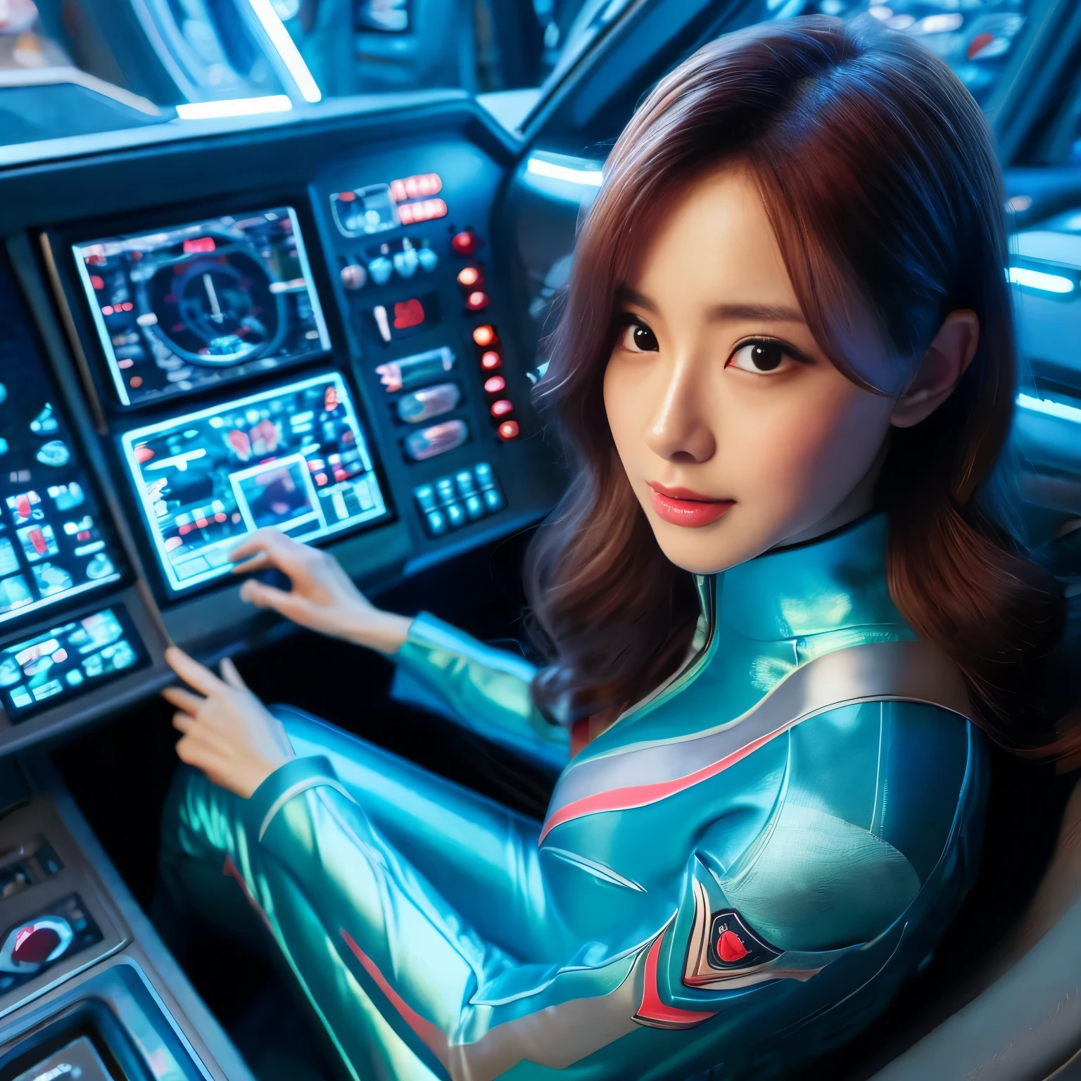 works of masters,ultra high resolution,High-definition photo quality、Highest definition skin texture、8K resolution,Depth of field suitable facial features,face,horny girl,one person,erotic face、Korean beauty、Clothes that are too shiny、super satin fabric satin fabric texture、slippery clothes、Wrinkles in the curved part of satin fabric、The gloss of the costume、costume quality、Smooth texture、super sentai heroine suit、Super military uniform、satin fetish、thin stretch satin fabric