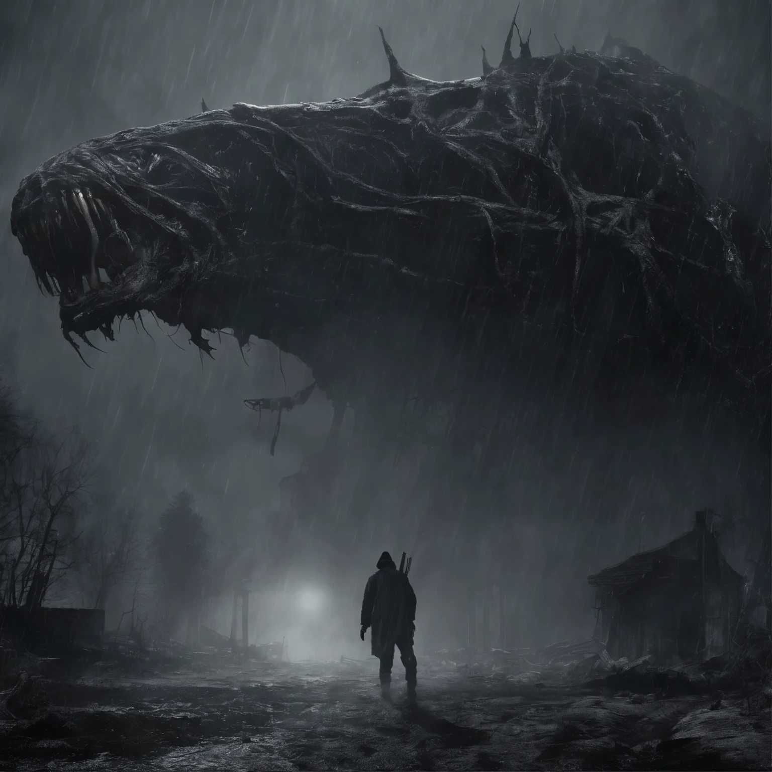 savage terror!!! (Best Quality, 16K, Masterpiece, UHD, Ultra quality cinematic lighting, Huge detail, Well lit, sharp, hyper realistic, epic scale, insane level of details)