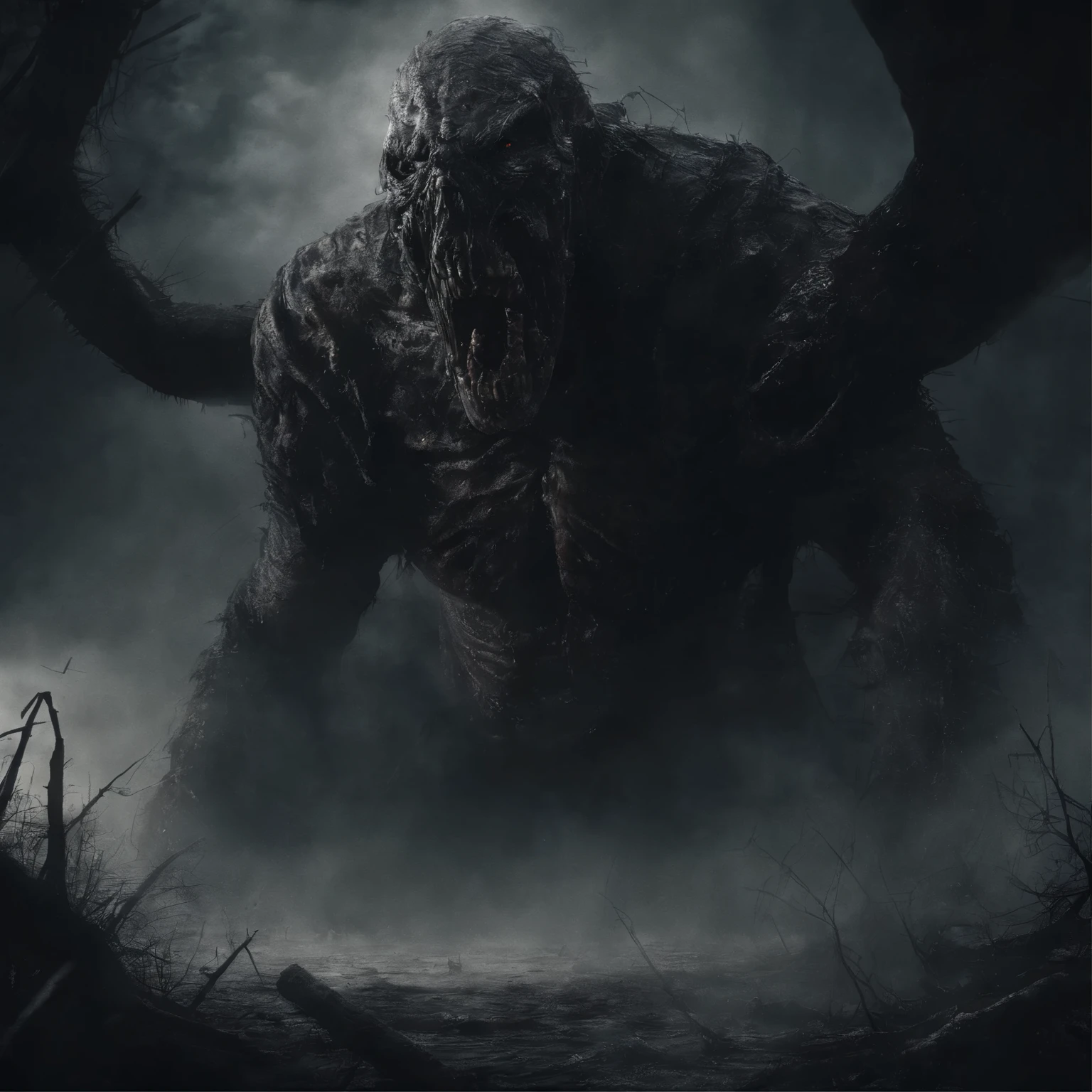 savage terror!!! (Best Quality, 16K, Masterpiece, UHD, Ultra quality cinematic lighting, Huge detail, Well lit, sharp, hyper realistic, epic scale, insane level of details)
