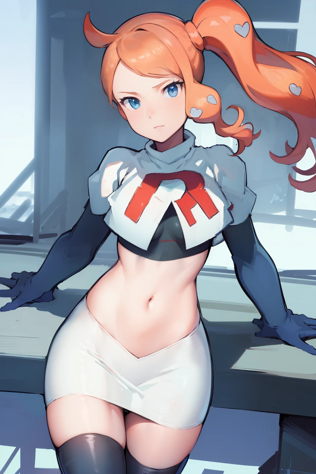 rabbit woman with blue and yellow eyes, in a blue bathing suit, long orange hair, messy long hair with rabbit ears same color bunny ears, space dandy, space hero, galactic hero, anime hero female, small smirk,long legs, mid bust, womanly figure. 8k,(RAW photo, best quality), (beautiful composition, coherent:1.3)
	
	beautiful detailed eyes, extremely detailed eyes and face, perfect anatomy, 		
	an extremely delicate and cute cubby face, big round blue eyes, long messy orange hair
	natural lighting, cinematic,