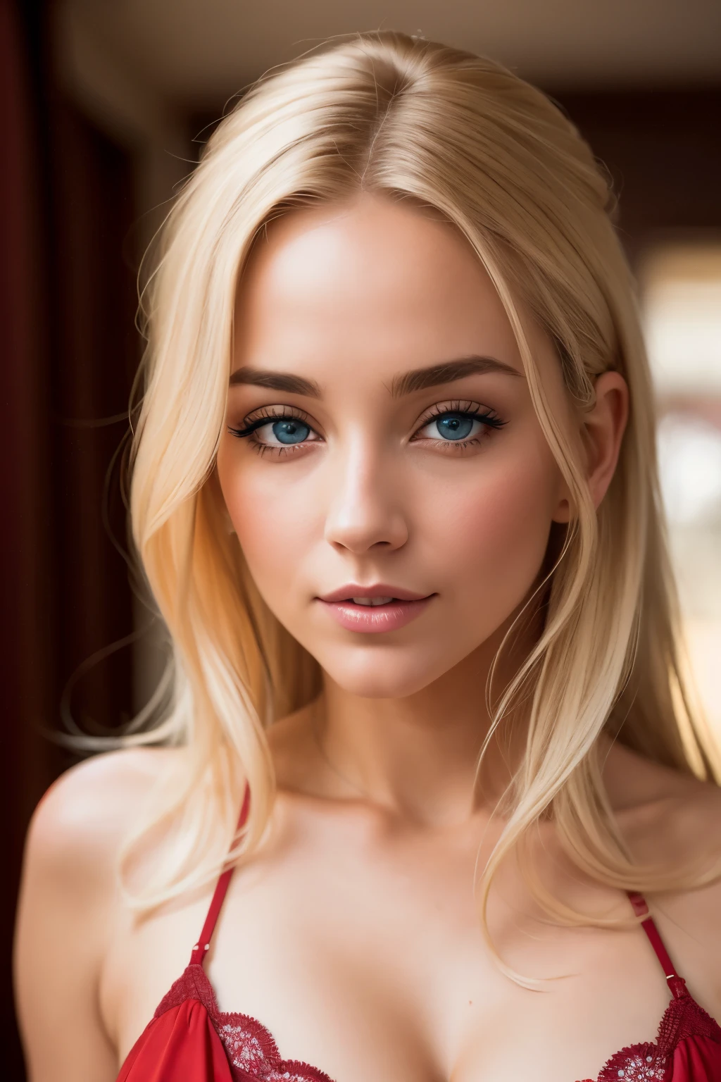  A very sexy and completely naked Russian blonde girl . elle a les yeux bleus gris. Her straight, slightly wavy blonde hair, long and thick. Ses yeux bleus gris, with long, dark eyelashes. a straight and slightly upturned nose. She is very sexy and completely naked we see her whole body