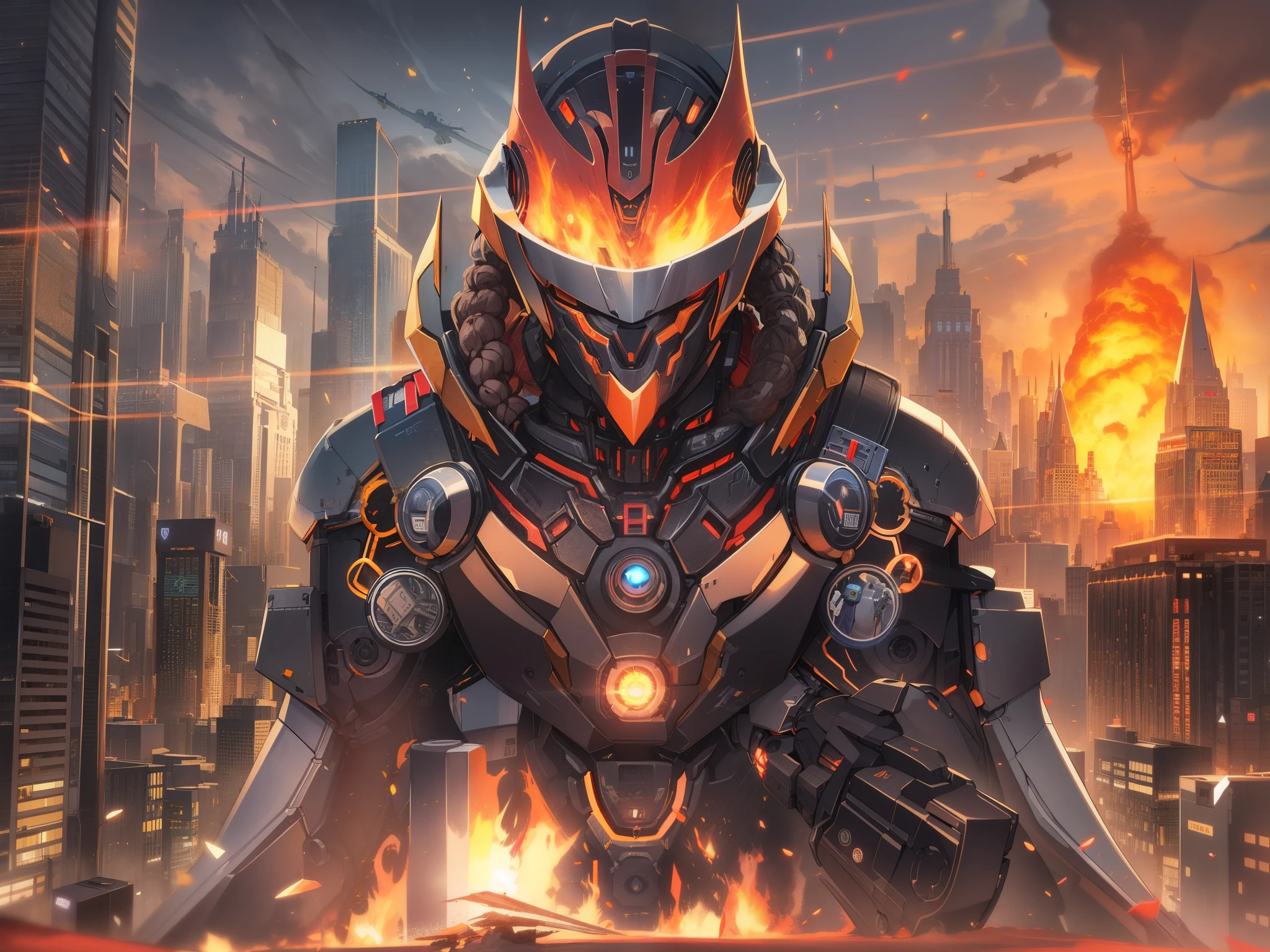 deus ex machina、Mechanical God、Mechanical God、Absolute God、weapons manufacturing、Machine body、mechanical eyeball、mechanical arm、machine legs、Head of the machine、Machine fuselage、Machine Hair、robot、cyber punk、program、a convenient god、villain、mastermind of the story、Causal relationship、destiny、explosion、Explosive inflammation、