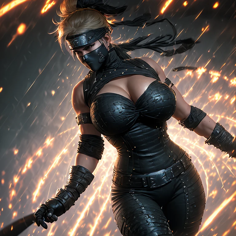 Photo of Sonya Blade, alluring figure, ((Sexy woman)), ((Prominent cleavage)), ((Detailed face:1.2)), ((Defined facial features)), ((Finely detailed skin)), bronzed complexion, , clad in a Figure-hugging outfit, Fighting game environment, Exuding confidence, Bright and colorful lighting, Captured with a Sony Alpha Series Camera, 70-200mm Telephoto Lens, F/4, crisp and clear, 4K Ultra HD, Dramatic and dynamic, perfect representation of Sonya Blade's cheeky and fierce personality.