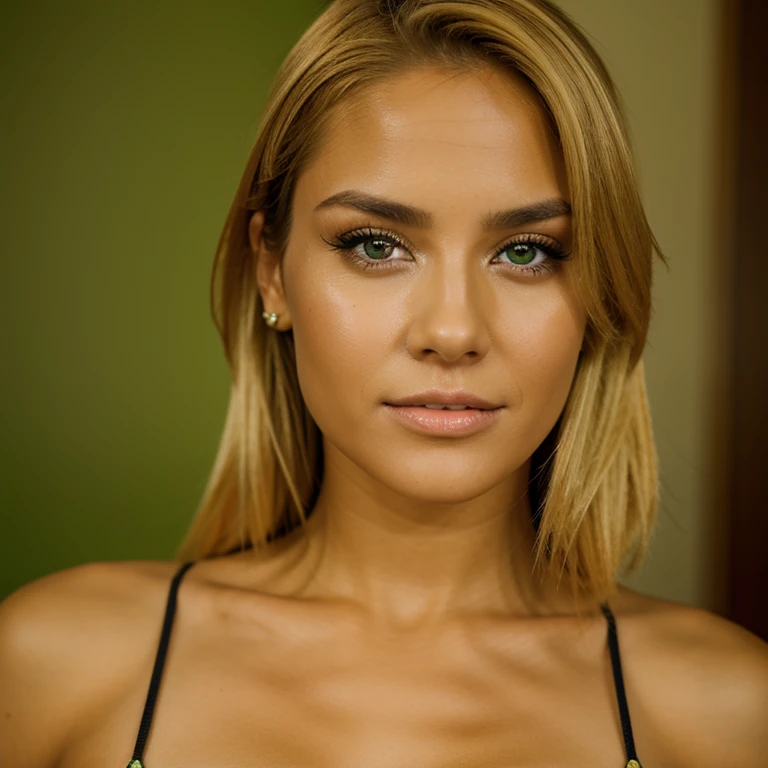 Chica danesa rubia de ojos verdes bonita