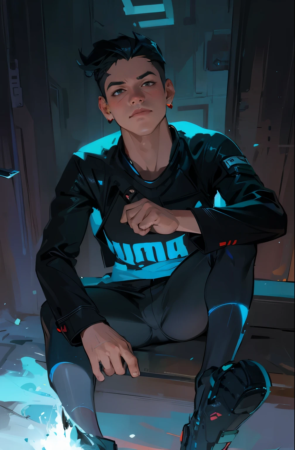 Change background cyberpunk handsome boy, realistic face, 8k ultra realistic