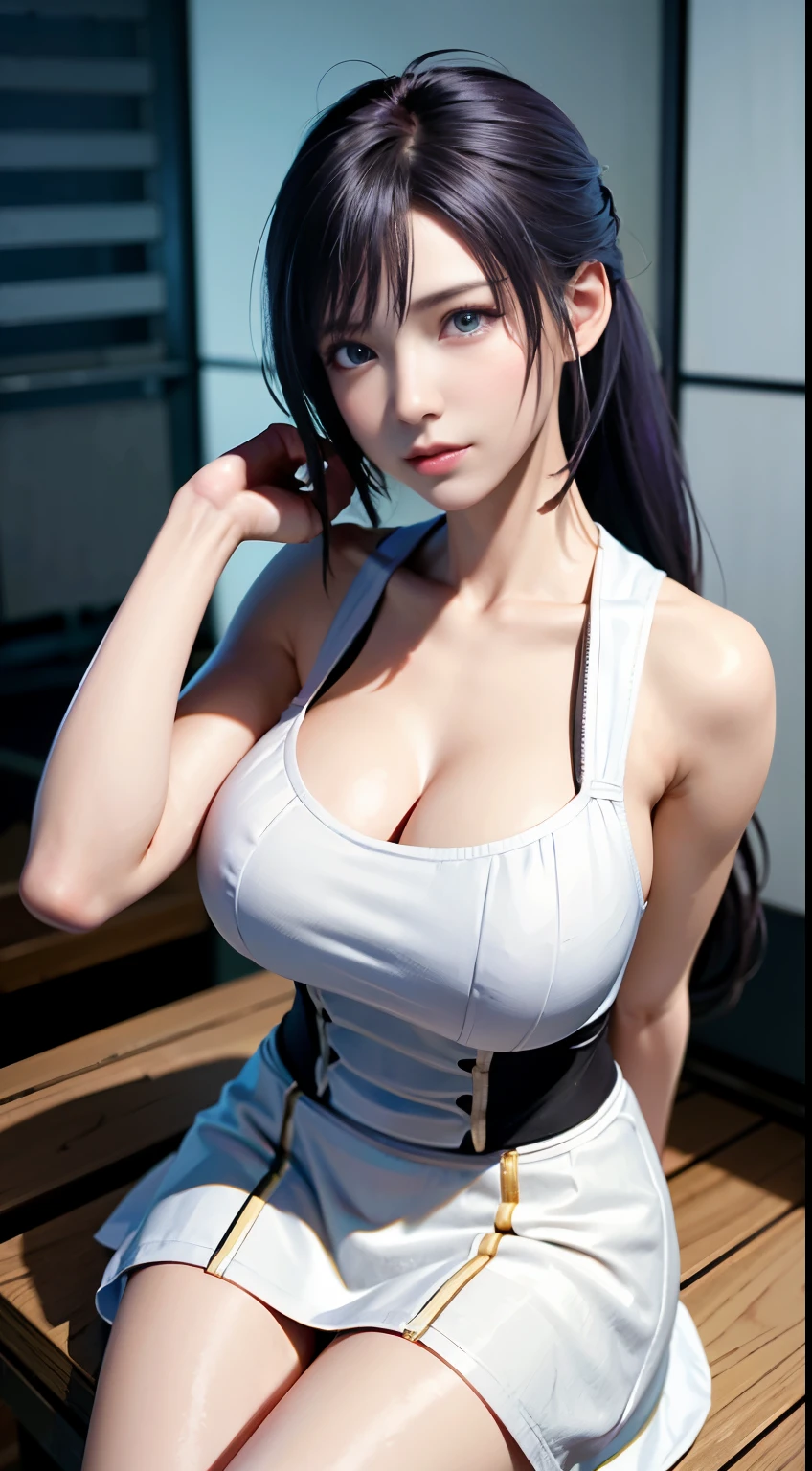 (8k, original photo, best quality, proficient:1.2), (actual, photorealistic:1.37),1 girl,blue eyes, (alone),Detailed ponytail,dramatic angle,Office room,looking at the audience,multi-perspective ,cyberpunk characters,dynamic poses,Full body female love,romantic atmosphere,Detailed luxury background,sitting positiotomically correct,Put your hands behind your back,Exquisite facial features,purple hair,Wearing Gorgeous Costume,Milky white W,highly refined skin,actual details of skin,Visible pores,lock focus,volumetric fog,8k wallpaper, ultra high definition,digital SLR camera,high quality,film grain,fair skinned,photorealism,Sexy and feminine expression,romantic atmosphere,Accent lighting,high dynamic range,Ray tracing,NVIDIA RTX,super resolution,Unreal 5,subsurface scattering、PBR texture、Post-processing、Anisotropic filtering、depth of field、Maximum clarity and sharpness、multi-layer texture、Albedo and specular maps、surface coloring、Accurately simulate the interaction of light with materials、perfect proportions。huge boobs,Show breasts,Show breasts,huge