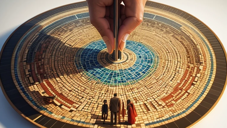 in 3d. Present a mosaic of different people, symbolizing the diversity in God's creation.