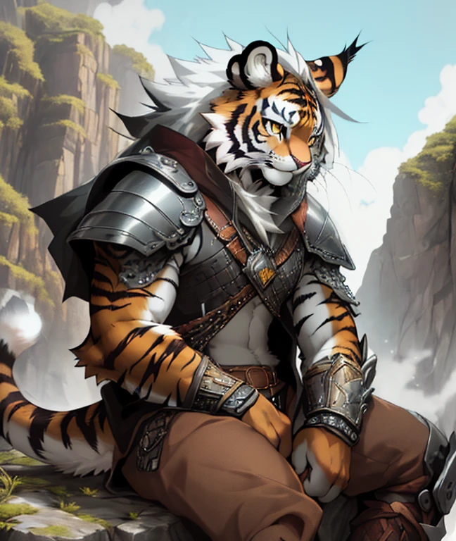 anime cat with yellow eyes sitting on a rock, sfw version, detailed digital anime art, anthropomorphic lynx, advanced digital anime art ”, of anthro leopard warlock, detailed anime character art, anthro art, detailed anime art, high definition anime art, armored cat, furry fantasy art, tiger_beast, badass anime 8 k, anthropomorphic tiger