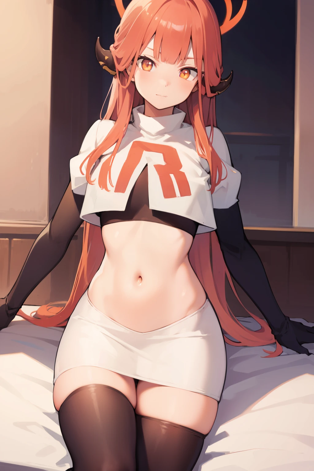 murasakishikibu, murasaki shikibu, brown hair, (purple eyes:1.1), long hair, (large breast:1.2),
BREAK cone hair bun, double bun, hair bun, hair ornament, long hair, two side up,team rocket,team rocket uniform, red letter R, white skirt,white crop top,black thigh-highs,black elbow gloves,
BREAK looking at viewer,
BREAK (masterpiece:1.2), best quality, high resolution, unity 8k wallpaper, (illustration:0.8), (beautiful detailed eyes:1.6), extremely detailed face, perfect lighting, extremely detailed CG, (perfect hands, perfect anatomy),