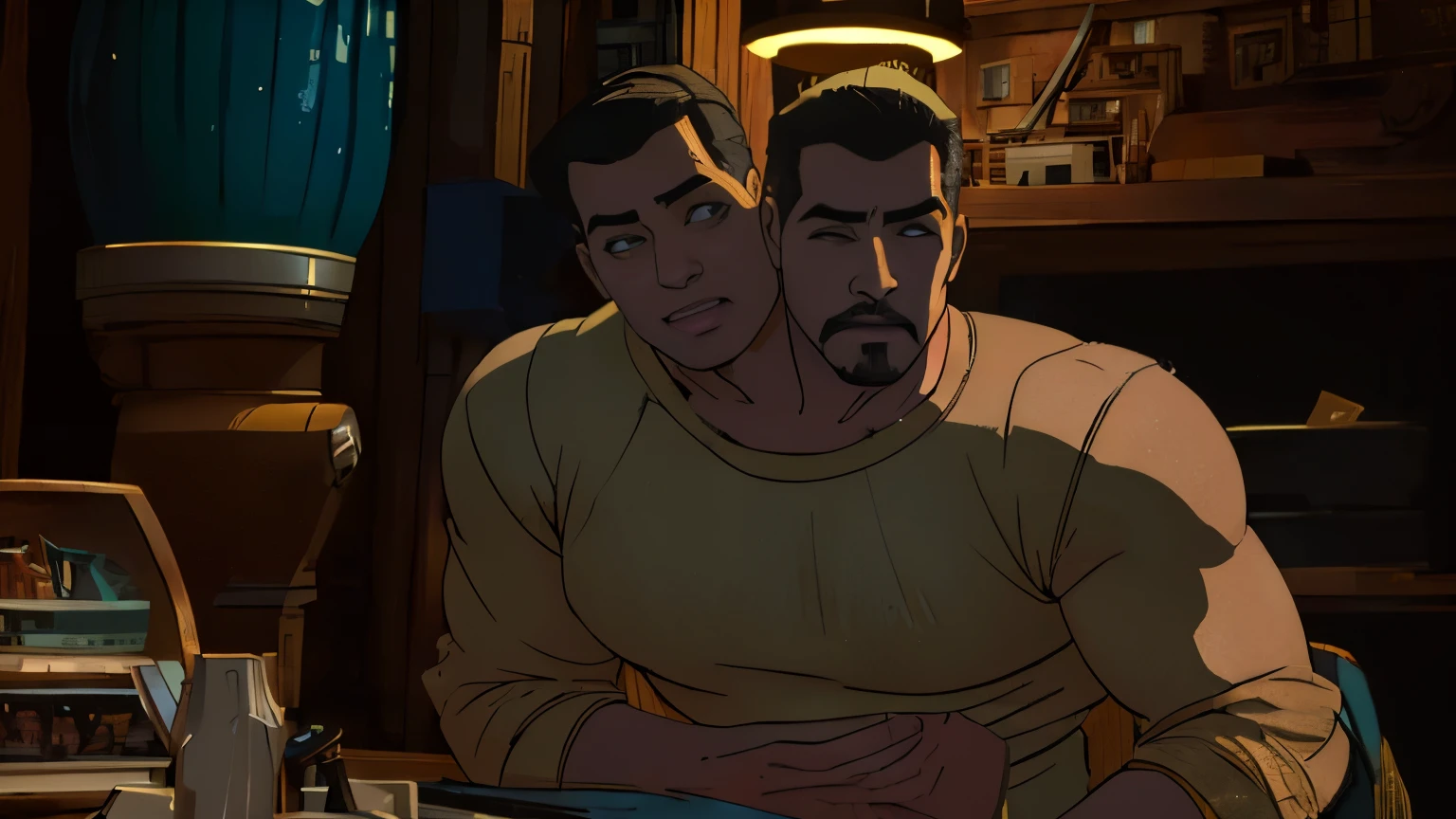 (((2heads:1.3))),1man,a man in the style of nocturne, black skin, Dominican, facial hair, speedo,no body hair, , ((big bulge)), thick lips, dreamy atmosphere, dark cyan and red, i can't believe how beautiful this is, serene atmosphere, piles/stacks, flickering light, epic realistic, broken old boat in big storm, illustrated by herg, style of tin tin comics, pen and ink,art by greg rutkowski and artgerm, soft cinematic light,hdr, intricate, highly detailed, (depth of field:1.4), faded, (neutral colors:1.2), (hdr:1.4), (muted colors:1.2), hyperdetailed, (artstation:1.4), cinematic, warm lights, dramatic light, (intricate details:1.1), complex background, (rutkowski:0.66), (teal and orange:0.4), (intricate details:1.12), hdr, (intricate details, hyperdetailed:1.15) (wet skin texture:1.2), (old)
