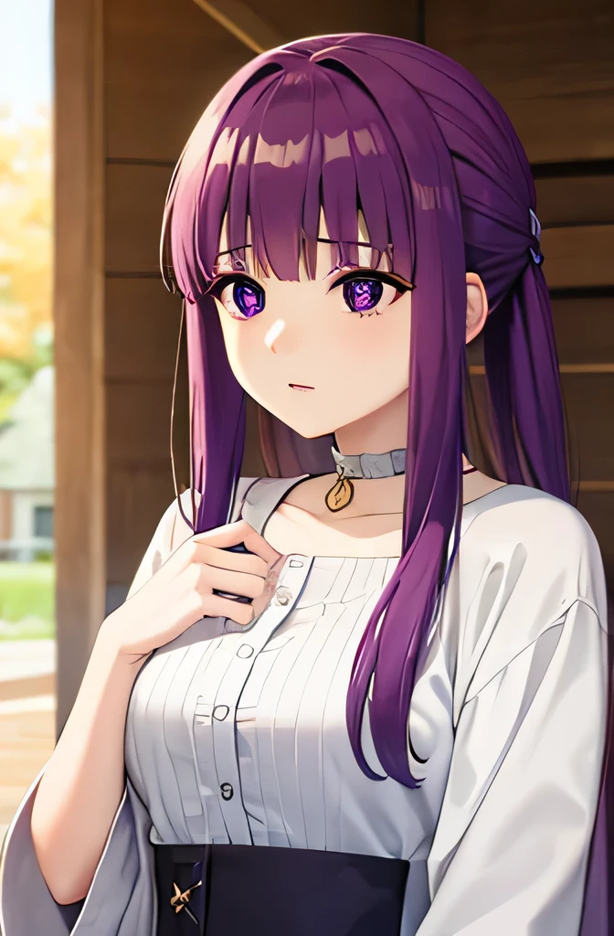 Get angry、purple hair、purple eyes