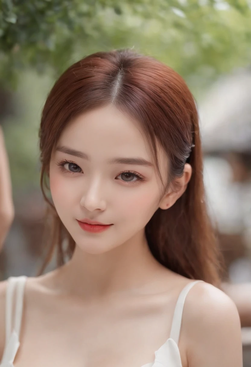(Best quality,4K,high resolution), The cute illustrations are delicately expressed in realistic details,The girl works energetically,sharp eye,cheerful grin,brunette color hair,Red hair combed into a high bun,Chinese hair,Lively and interesting appearance,comic strip,anime big breast,Interesting illustrations with great care,Sleeveless sexy mini skirt cheongsam,Delicate red décor,Bring Chinese food,chinese restaurant background,Busy