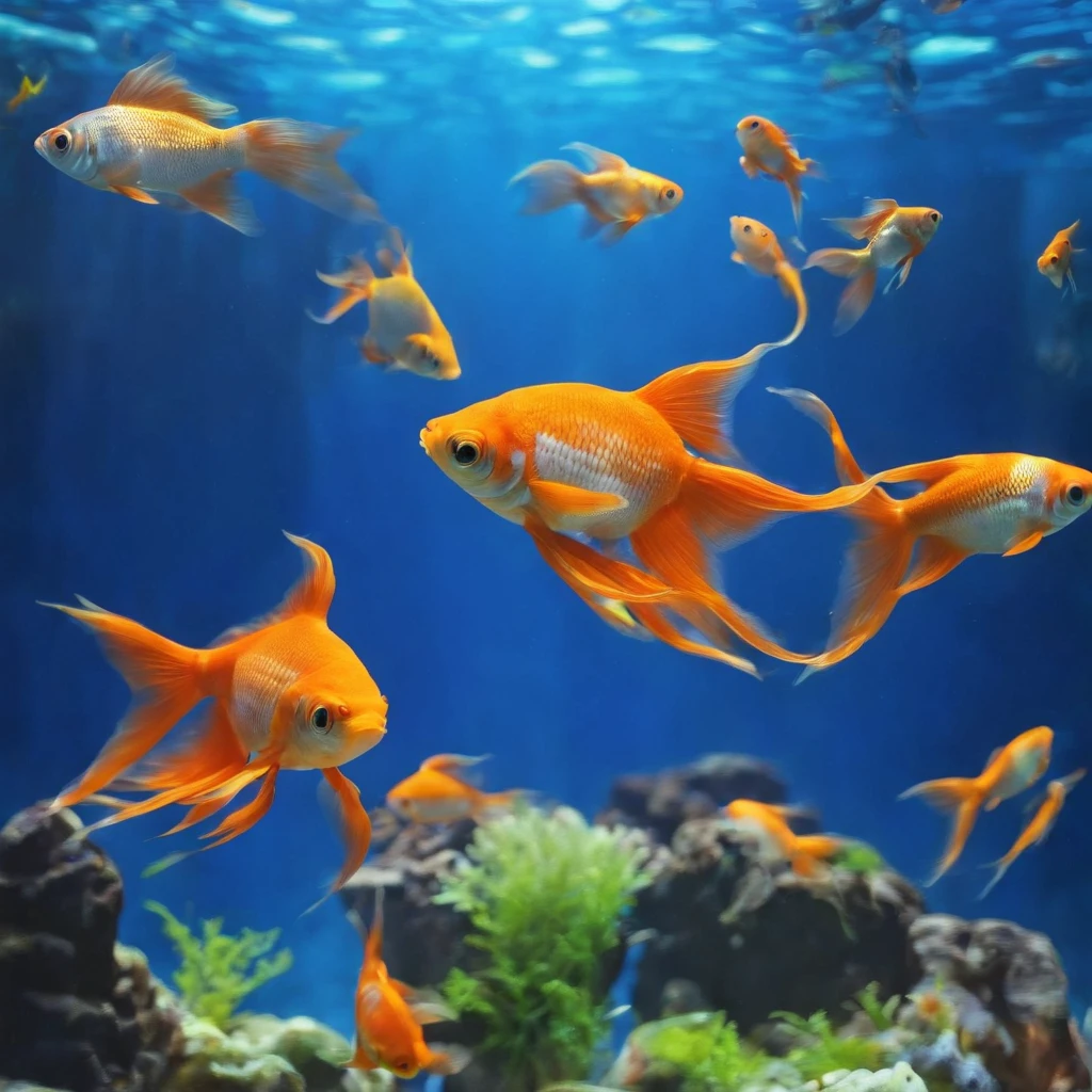 Aquarium, large aquarium, backlight, school of small fish, school of fish, underwater landscape, aquarium, beautiful environment, trending photography, underwater world, fish swimming, underwater light, water surface, beautiful light, blue world.