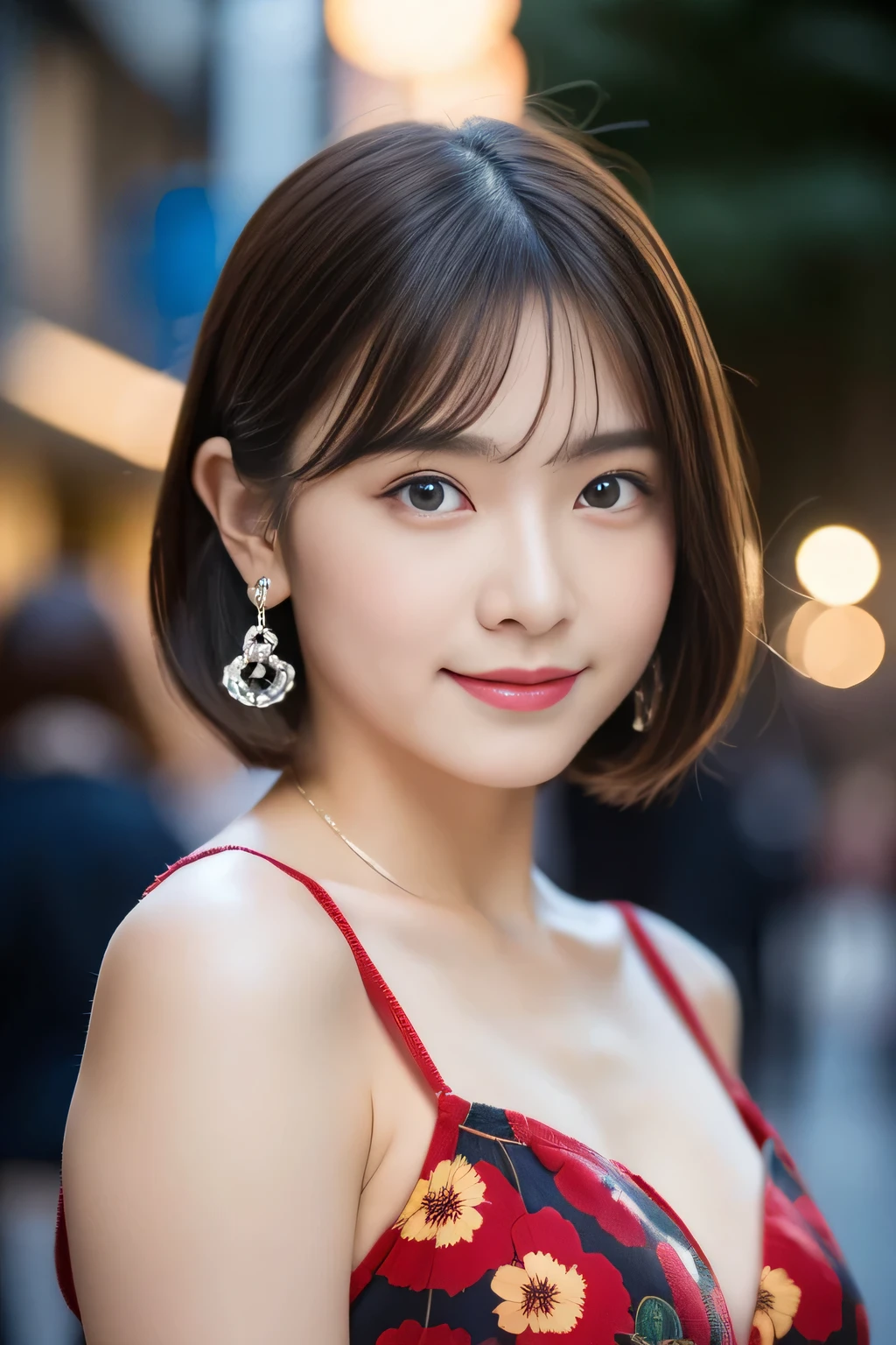 (((32K,very high resolution, high detail, Highly accurate,傑作girl1:1.5))),RAW photo & realistic atmosphere,beautiful dark blue eyes,detailed mouth,glossy lips,thin eyebrows,Soft white skin that shines in every detail,,fine eyes、Her deep blue eyes are so beautiful,detailed lips、very beautiful face,very well-shaped face、lifelike face,glossy beautiful lips,beautiful eyebrows,infinite reality,best design,(Insanely cute Japan 16-year-old high school girl,,Beautifully shaped breasts,とても可愛い美girlです,girl,healthy body,outstanding style:1.5),best natural makeup,Japanese ID,korean idol,Young sensual idol,Moist eyes,Dark Beautiful Deep Eyes,beautiful butt,美しいfeet,,camel'feet,:1.3),ultra high resolution、,natural and realistic face,Backlight,Her pure eyes are too cute,(((photorealism,Take a full body photo))),,reality live action,(Fashionable earrings,,necklace,bracelet,gyuru,shiny nail art、red floral sexy panties、red floral sexy bra,light brown hair,short hair,Ear Hair,alone,smile a little,Full body Esbian,Show full-body fashion,bend forward, Only beauty young cute 15 year old girl,A rather petite and very cute :1.7),Night in Shibuya
