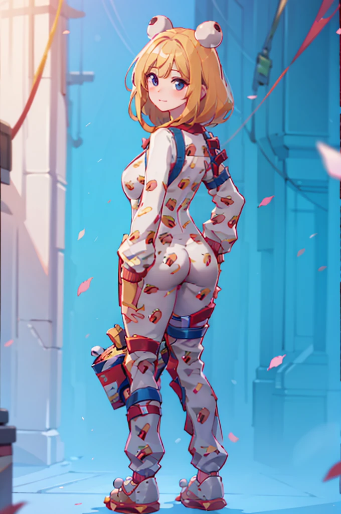 Onesie fortnite, skin tight outfit, thick thighs, butt, voluptuous, seductive, masterpiece, realistic, best quality, ultra detail, ultra high res, extreme detail