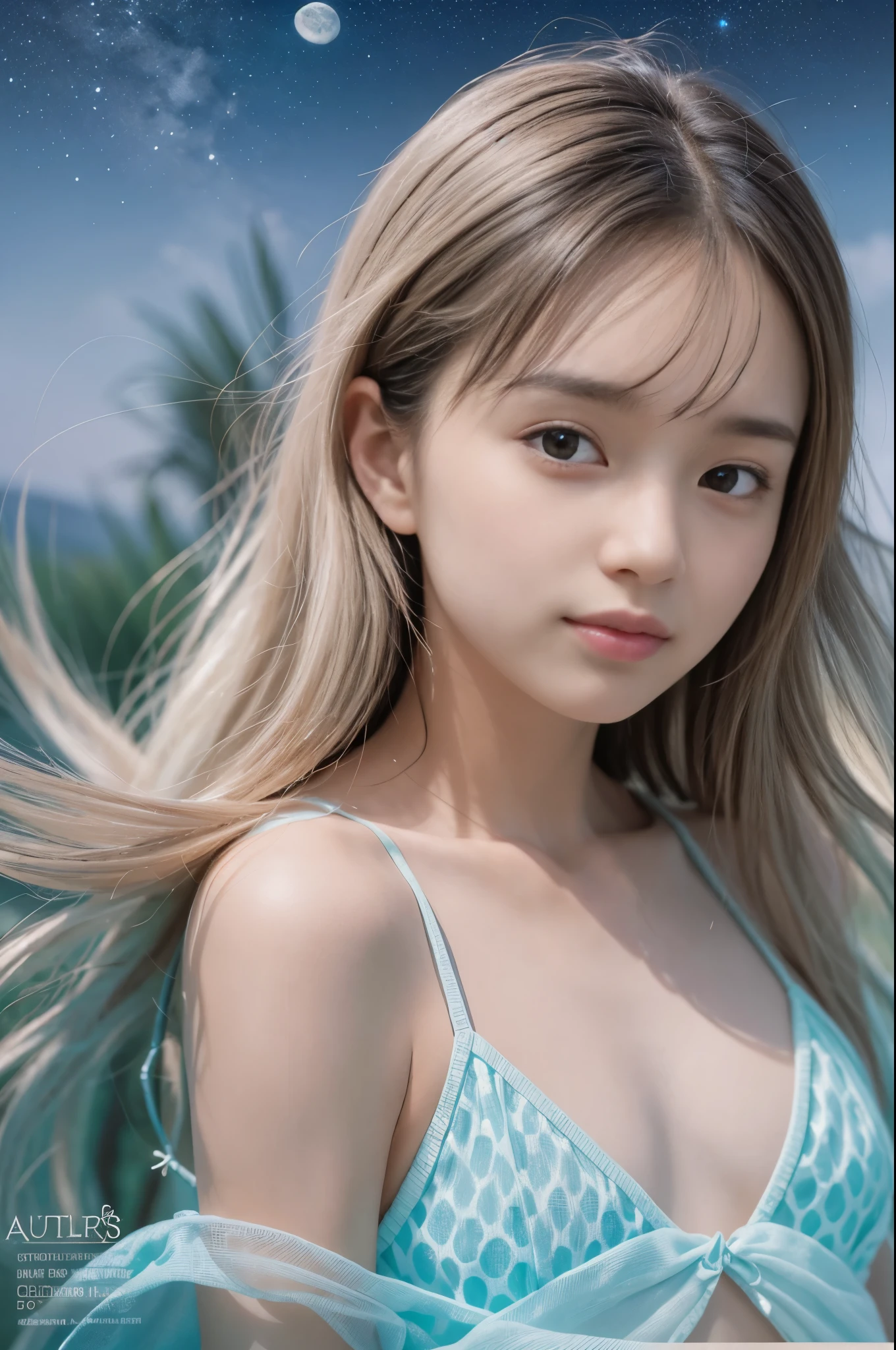 (8K、Live shooting、realistic:1.25)、1 girl、Tinkerbell looks like a  girl with a beautiful face、on top of an old castle、The moon is out、(silver hair、fly in the sky:1.1)、buckshot、fairy wings are transparent、smile、whole body、luminous bikini swimsuit、lip gloss、Glossy skin、highest quality、ultra high resolution、