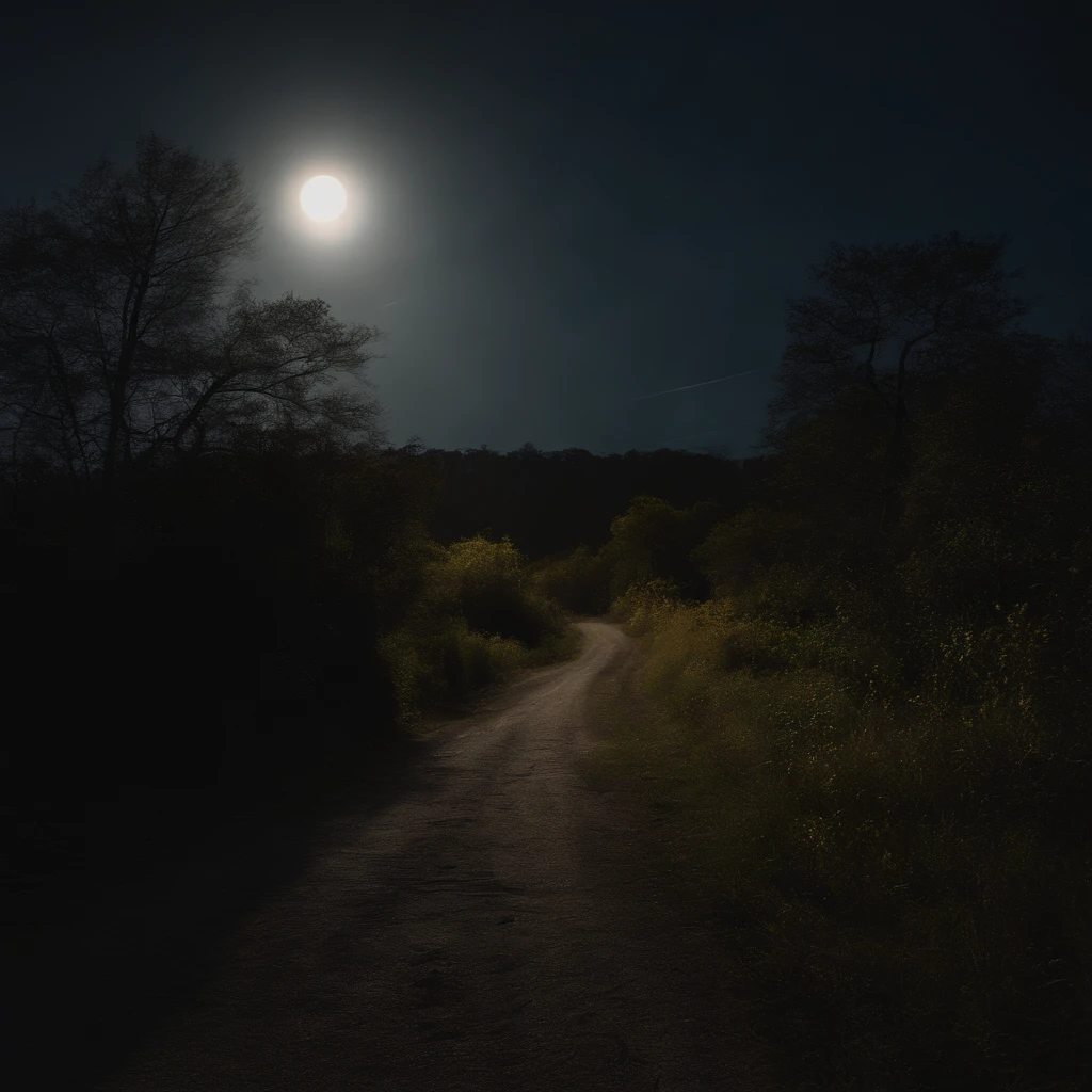 8k,big full moon,big full moonへ続く一本道,There's nothing around the road,Bright night