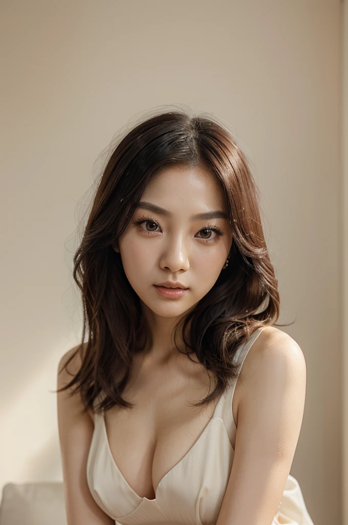 gorgeous,korean,female model,24 year old,beautiful detailed lips,extremely detailed eyes and face,long eyelashes,soft wavy hair,flawless porcelain skin,delicate features,elegant and poised posture,high fashion outfit,graceful and confident expression,natural and subtle makeup,[modeling:1.1],[glamorous:1.2],professional studio lighting,[highres:1.2],ultra-detailed,[realistic:1.37],[vivid colors],bokeh,portrait style,pastel color palette,soft and diffused lighting, kpop, small eyes, mature, asian looking, full body picture shot
