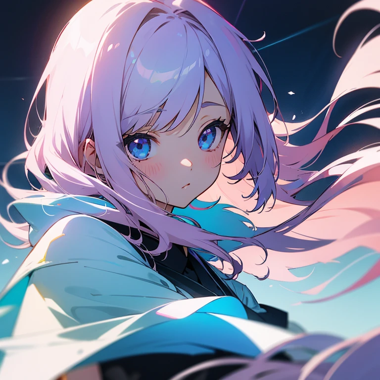 girl、anime illustration、transparency、ephemeral、light cool hair color、Babumi