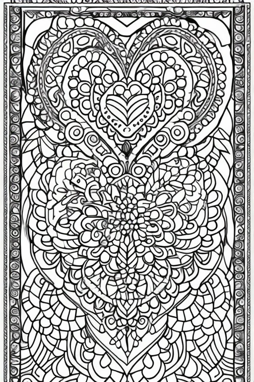 create coloring book white background sketch line.Hidden Messages and Puzzles Design pages with hidden messages or puzzle elements that reveal sweet sentiments or declarations of love when colorists complete the page.