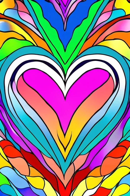 Heartfelt Hues: A Valentine's Day Coloring Adventure" create a colorful imagine of Heartfelt Hues: A Valentine's Day Coloring Adventure bold, bright and beautiful