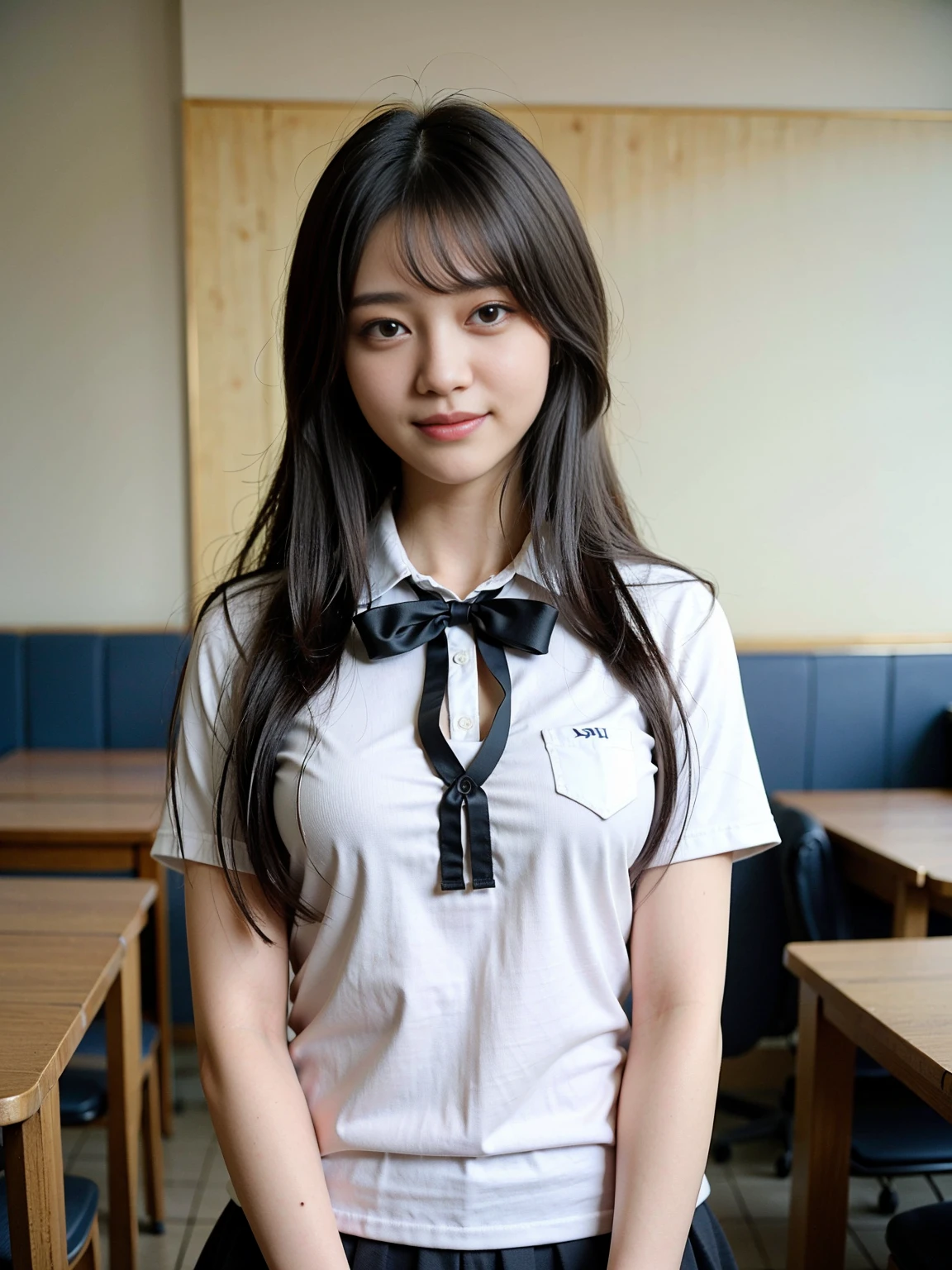 Real Images、rialistic photo、Top image quality、Anna Miller's Waitress Uniform、Alafed woman in apron standing in front of a table in a restaurant, ( woman samurai ) girl, wearing rr diner uniform, tzuyu from twice, inspired by Kim Jeong-hui, fanart, Girl with white waist apron, japanese maid cafe, hanbok apron, femele, girl wearing school uniform