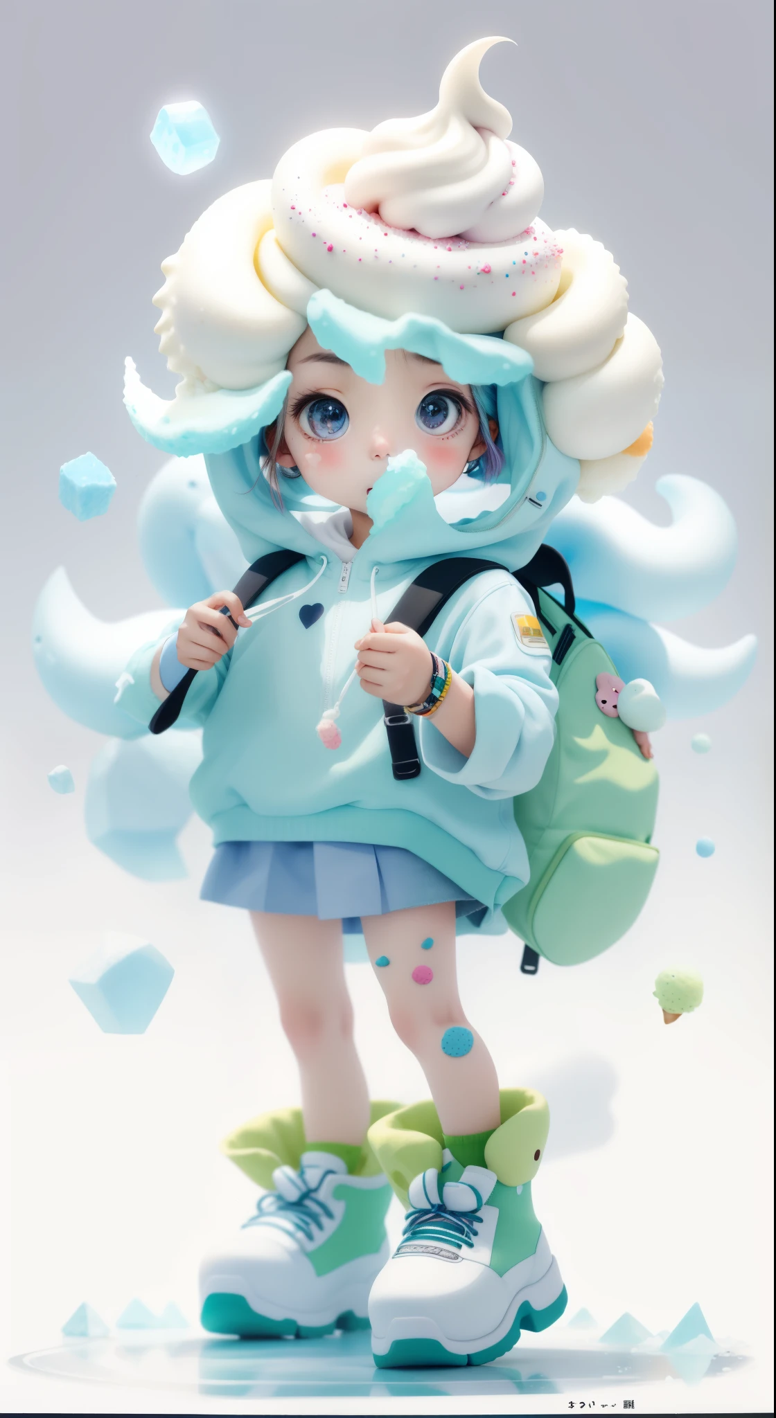 soft ice cream、Clothes are simple
