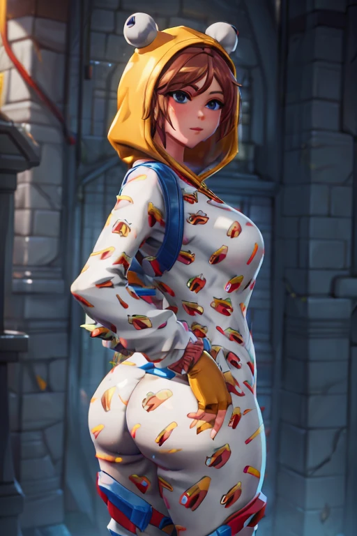 Onesie fortnite, skin tight outfit, thick thighs, butt, busty, voluptuous, seductive, masterpiece, realistic, best quality, ultra detail, ultra high res, extreme detail, highres