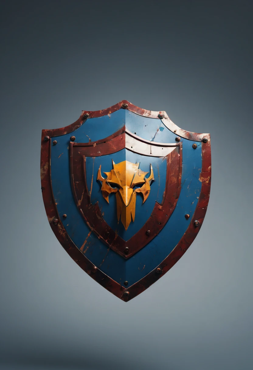 minimalism pop art, Shield on thunder, by Brian Jungen and Boris Groh, epic, fantasy art, octane render, intricate, (best quality, masterpiece, Representative work, official art, Professional, unity 8k wallpaper:1.3)