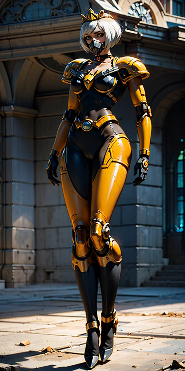 (masterpiece), (best quality), (high res) Solo, (perfect anatomy) Dronificated sfJuni, orange hair, short hair, blue eyes, hat, necktie, gloves, ribbed bodysuit , (enclosed gray full body armor) (yellow lights) (yellow glowing core in the chest), (enclosed cyber helmet), (yellow screen), huge breast, narrow waist, wide hips and thick thighs,(no face) no face, no hair, no mouth, no eyes, inside a room Being geld anf fucked by a machine, (sex) (fuck)
