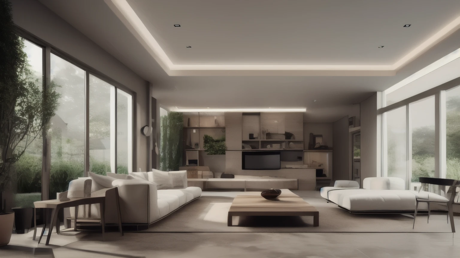 3D render home & garden concept, Home and Garden Embracing the Timeless Elegance and creating a Harmonious Fusion of Indoor