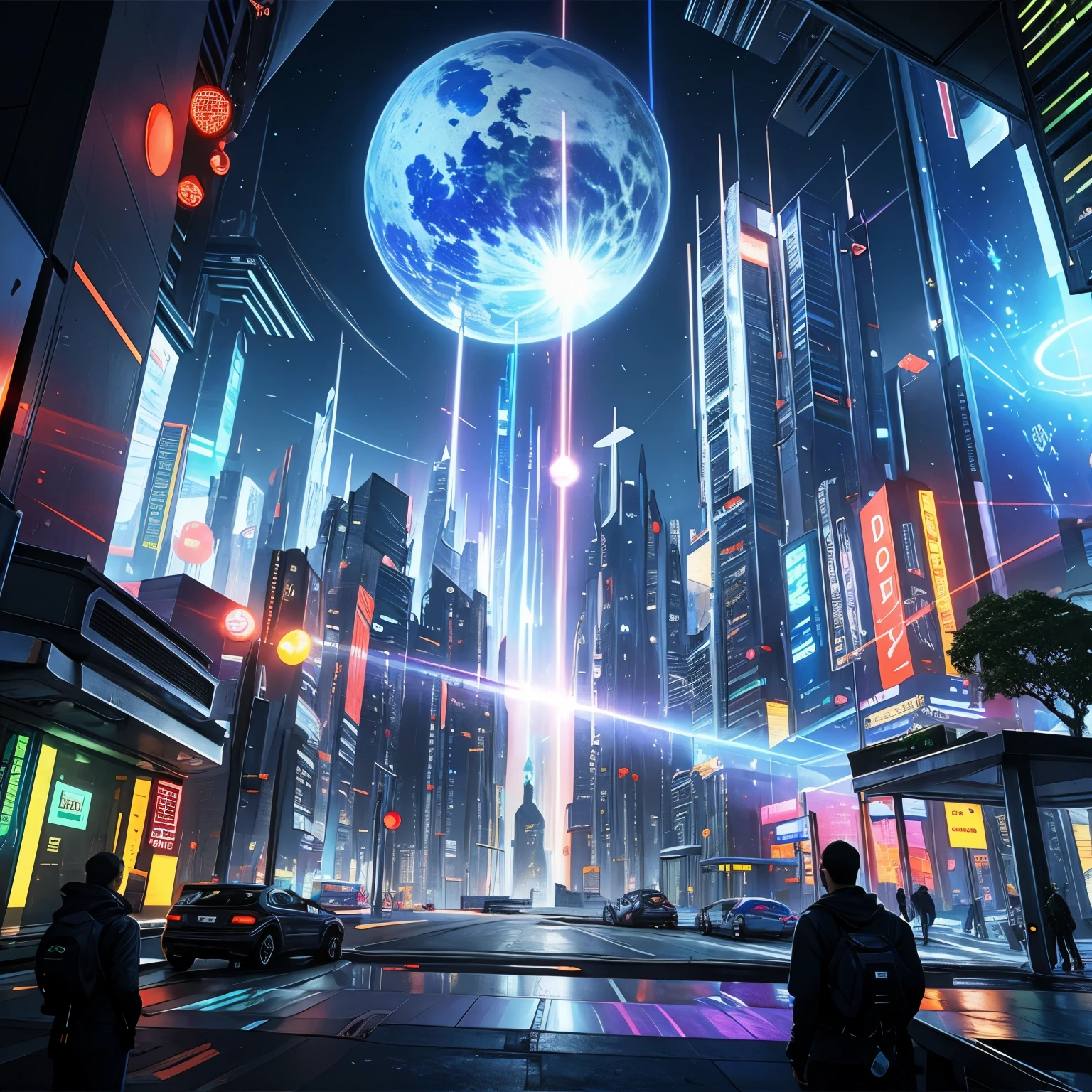 ((top quality, 8k, masterpiece: 1.3))，futuristic city，Time and space concept art，Fantasy sense of future technology，High-tech blue shift rendering，Large scenes，16k resolution concept art，8K resolution concept art，8K concept art，8k high detail concept art，Fantasy sci-fi city，Atmospheric concept art，8K concept art，colorful glare，Metaverse space scene，Lines of light，Dynamic，Beautiful sense of technology，Light painting rendering，nobody