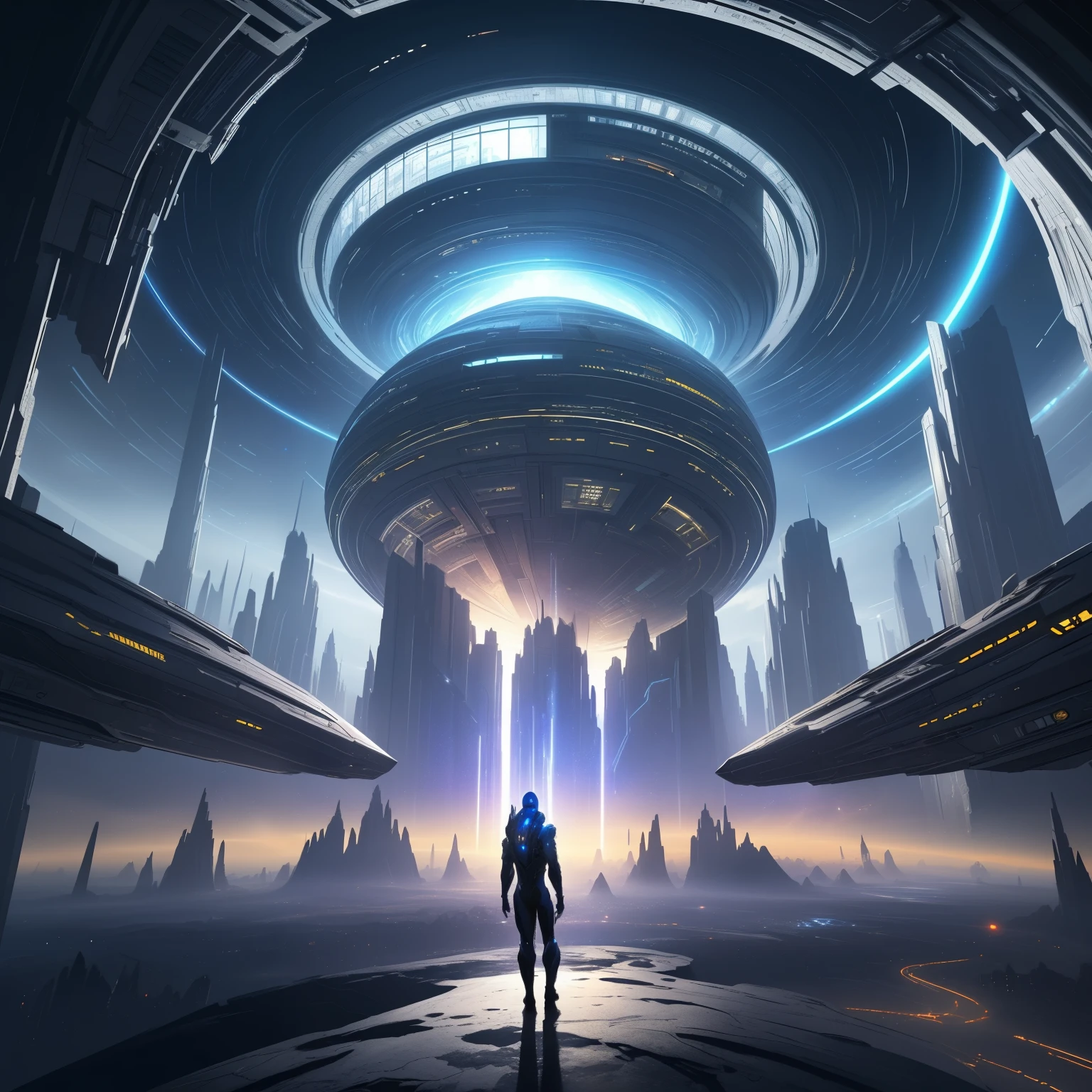 ((top quality, 8k, masterpiece: 1.3))，futuristic city，Time and space concept art，Fantasy sense of future technology，High-tech blue shift rendering，Large scenes，16k resolution concept art，8K resolution concept art，8K concept art，8k high detail concept art，Fantasy sci-fi city，Atmospheric concept art，8K concept art，colorful glare，Metaverse space scene，Lines of light，Dynamic，nobody