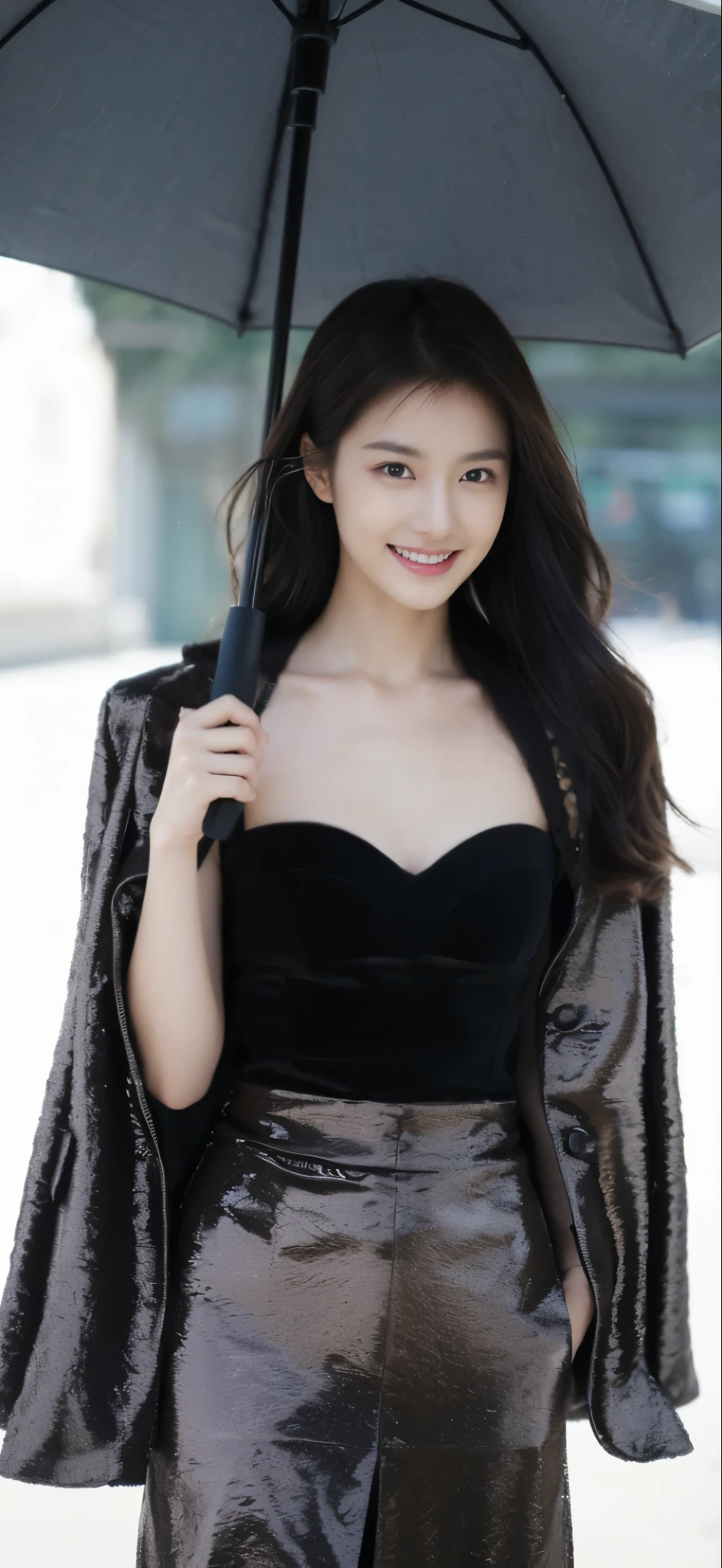 ((Masterpiece, Top image quality, high resolution、alone、shiny skin))(on the table, best quality, actual, super detailed, meticulous, high resolution, 8k wallpaper), Close-up portrait of a beautiful woman, Chariada, smiling, light brown messy hair, Perfect dynamic composition, 美丽meticulous的眼睛, Just like the cover of a fashion magazine, on campus