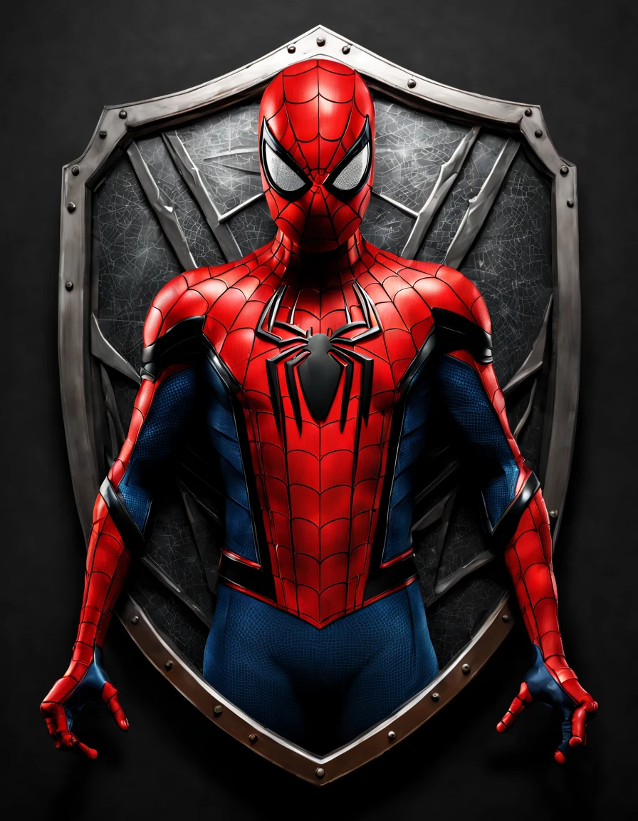 If Spider-Man Became a Shield, shield-spiderman, Marvel Style, high detail, cinematic frame, high detail