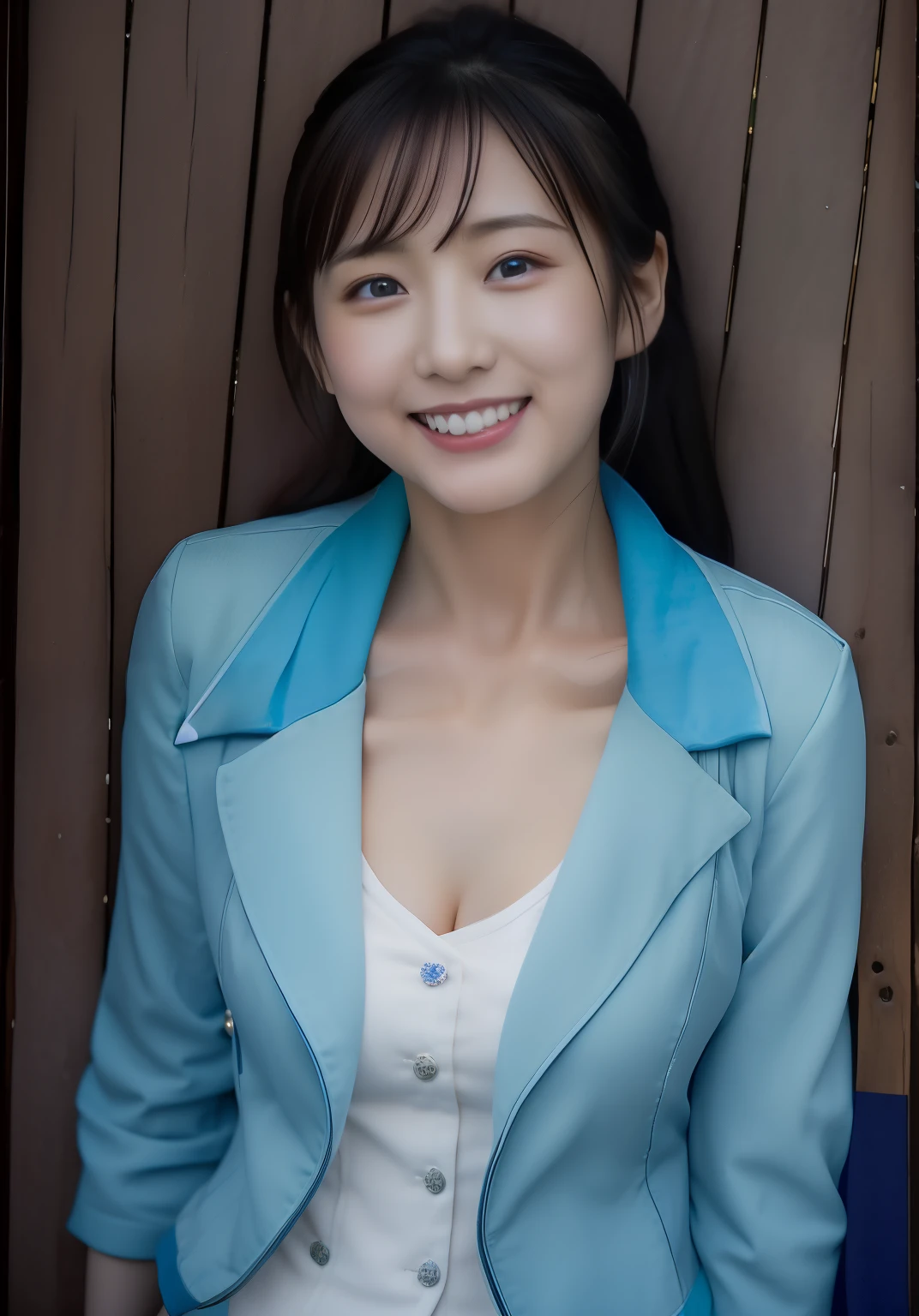 There is a woman wearing a blue jacket and white top.., in a blue qipao, Wearing Blue Cheongsam, wearing blue jacket, wearing blue jacket, Jen Gee, 派手なwearing a jacket, asian women, akiko takase, wearing blue robe, Chinese female, 3 / 4 View Portrait, wearing a light blue suit, wearing a jacket