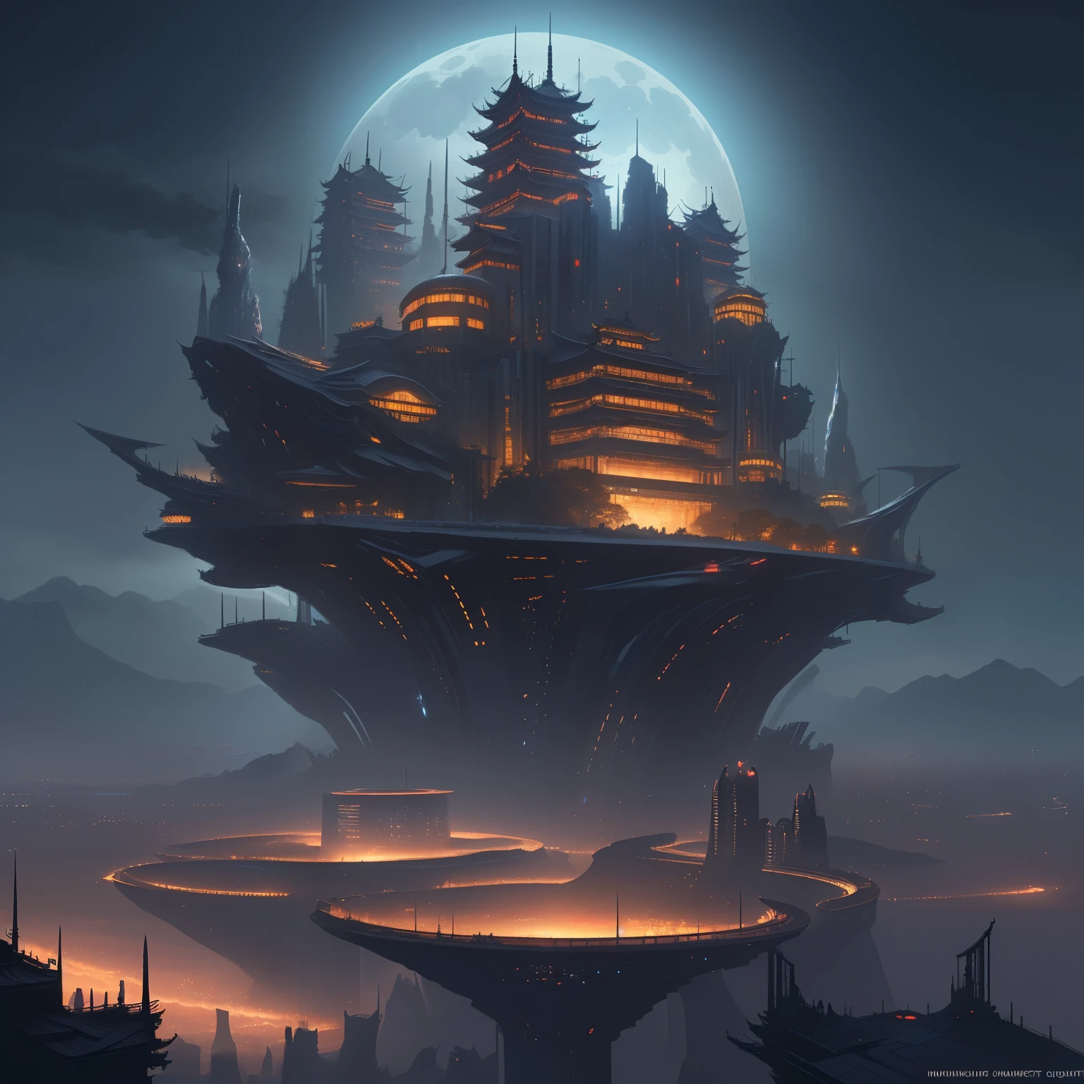 ((顶级品质, 8k, 杰作: 1.3)),futuristic city with a giant blue moon in the middle of it, metaverse concept art, concept art 8k resolution, concept art 8 k resolution, 8 k concept art, 8k concept art, 8 k high detail concept art, in fantasy sci - fi city, concept art stunning atmosphere, concept art 8 k, concept art 2022