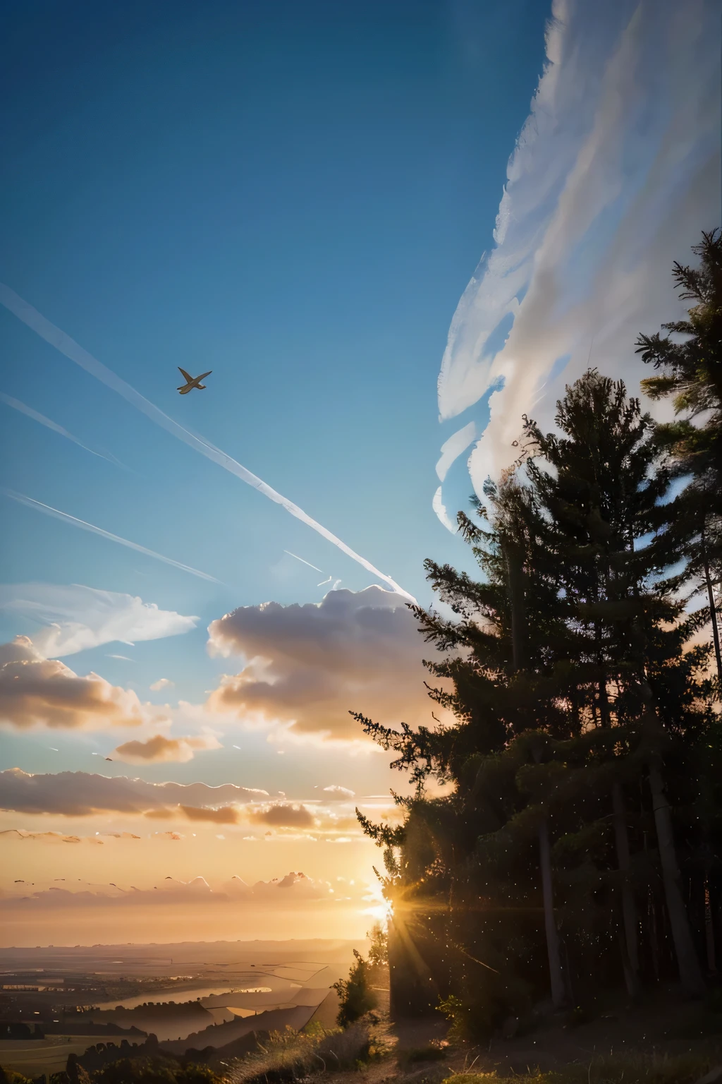 (Mejor calidad,4k,8k,high resolution,obra maestra:1.2),ultra detallado,(Realista,photoRealista,photo-Realista:1.37),atardecer rosa vibrante,nubes de colores pastel,cadillac volador,impresionante movimiento de vuelo,classic car silhouette,Emblema de Cadillac brillando a la luz del sol.,pintura metalizada brillante,majestuoso en el cielo,graceful wings arching gracefully,gentle breeze blowing through the open windows,rodeado por un halo de luz dorada,Surreal dreamlike atmosphere,Magical Journey,serene and peaceful moment,Harmony between nature and man-made beauty.,paisaje impresionante