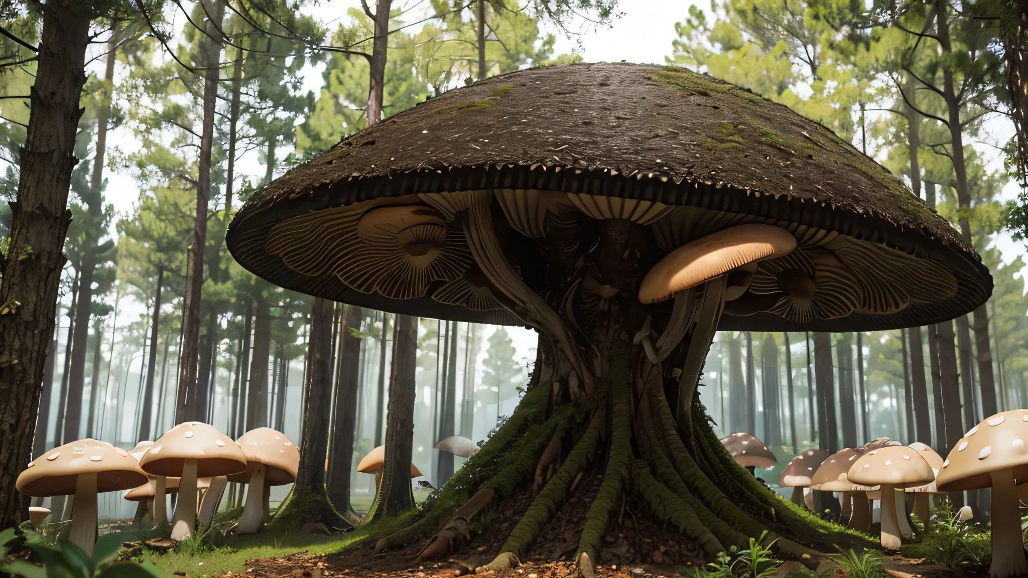 Huge mushrooms
