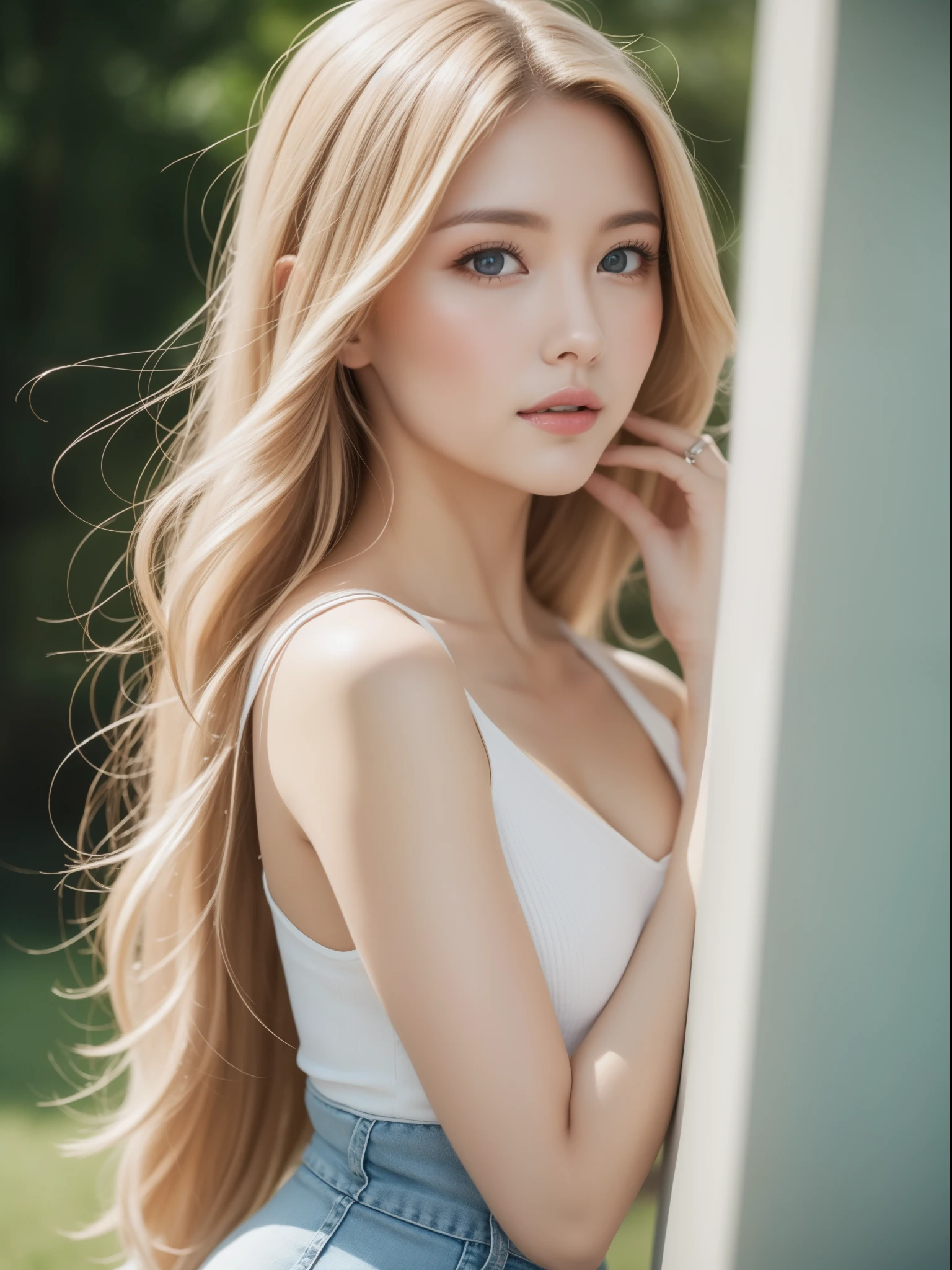 Beautiful woman in a dream space, Tight micro dress white gold, 98k, {{masterpiece}}, best quality, high quality:1.4), {{[[Look head-on}}, Eye_touch, various postures)]], The face is beautiful, and very pretty Eyes, Lovely图像, charming images, {{whole whole body}}, {{{{{{{{long legs}}}}}}}}, {{{{slim sexy body}}}}, {{{{{{tall woman}}}}}}, {{Height 177 cm}}, alone, beautiful, charming, Lovely, pale skin, {{German girls 18 to 22 years old}}, look beautiful German girl and blue Eyes or green Eyes with platinum blonde hair color), Nordic German girl, {{{{{{{{{{whole body}}}}}}}}}}, {{{{{{{{{{High_High heel}}}}}}}}}},