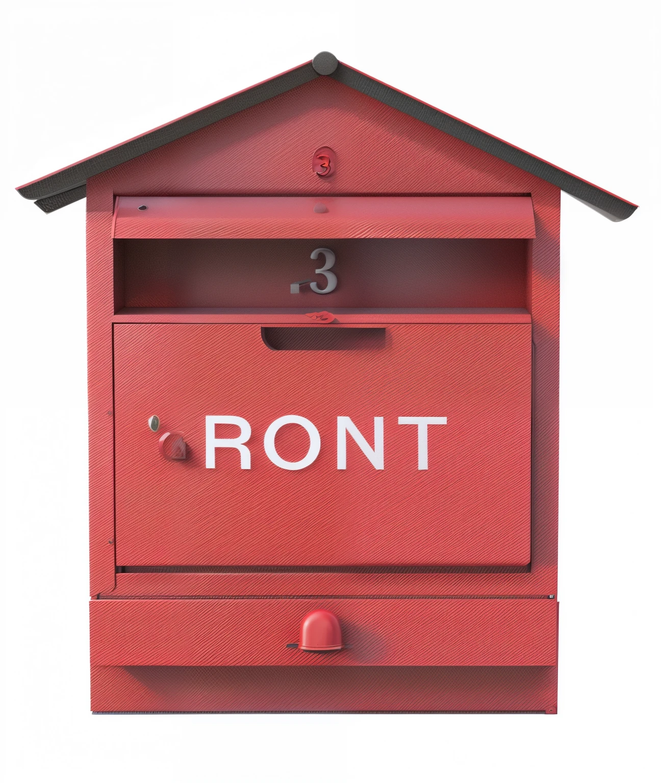 A red mailbox,three-dimensional,3D