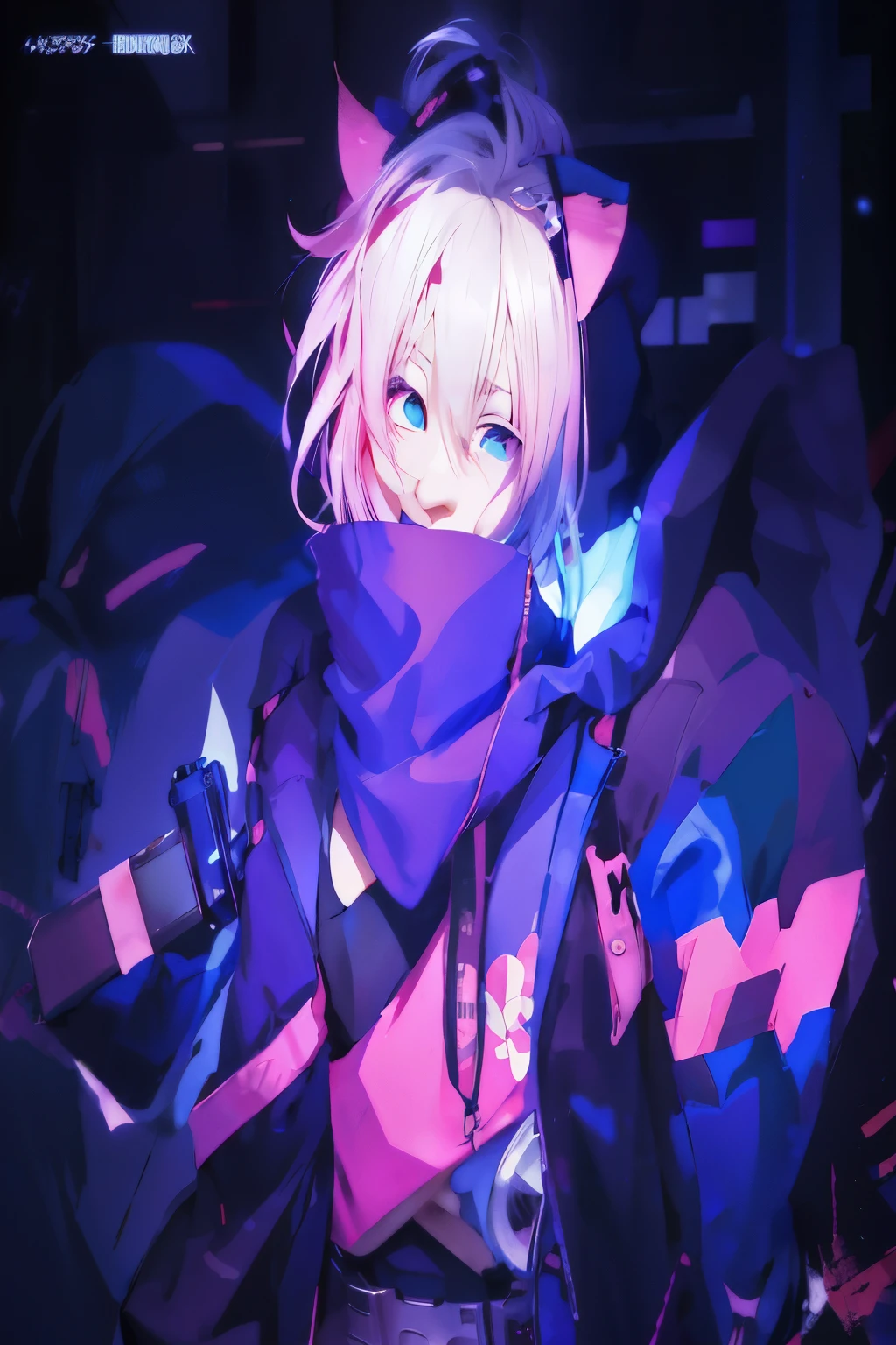 anime girl with pink hair and blue eyes holding a gun, best anime 4k konachan wallpaper, anime style 4 k, digital cyberpunk anime art, anime cyberpunk art, from arknights, anime art wallpaper 8 k, cyberpunk anime girl in hoodie, anime wallpaper 4 k, anime wallpaper 4k, digital cyberpunk - anime art, anime art wallpaper 4k