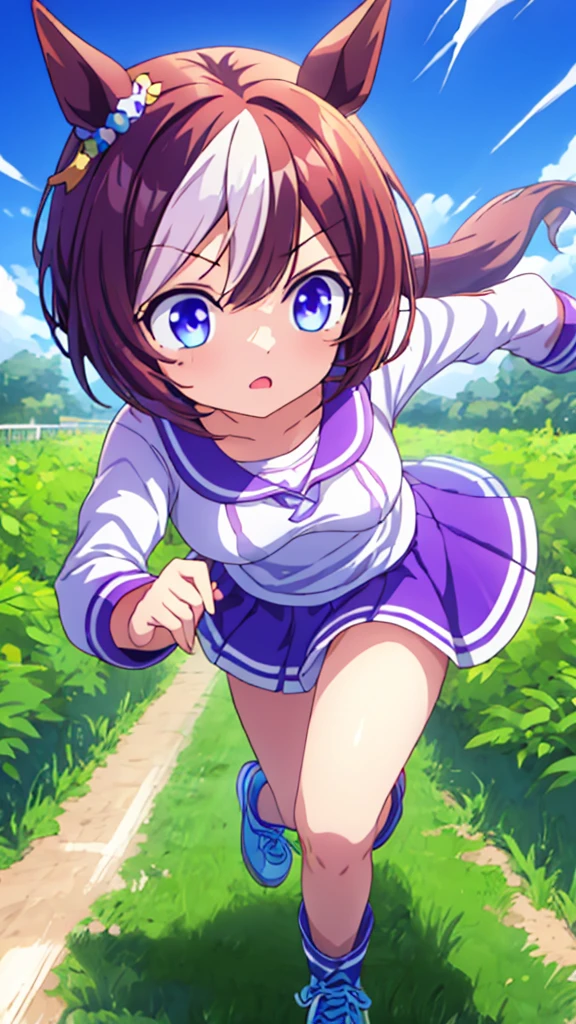 high resolution、4K、she is running at full speed、1 girl、Uma Musume、special week、