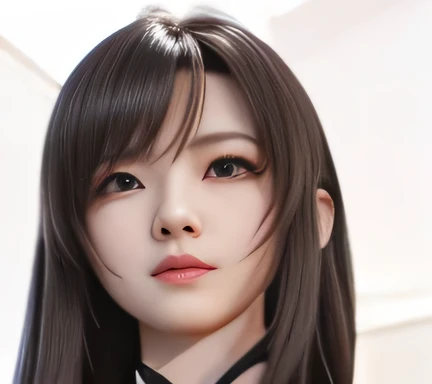 a close up of a woman with long hair and a red shirt, smooth anime cg art, realistic anime 3 d style, g liulian art style, inspired by Li Mei-shu, portrait of tifa lockhart, waifu, sakimi chan, anime styled 3d, 3 d anime realistic, trending on cgstation, photorealistic anime girl render, digital anime art,开心的表情,微笑的表情,夸张的表情