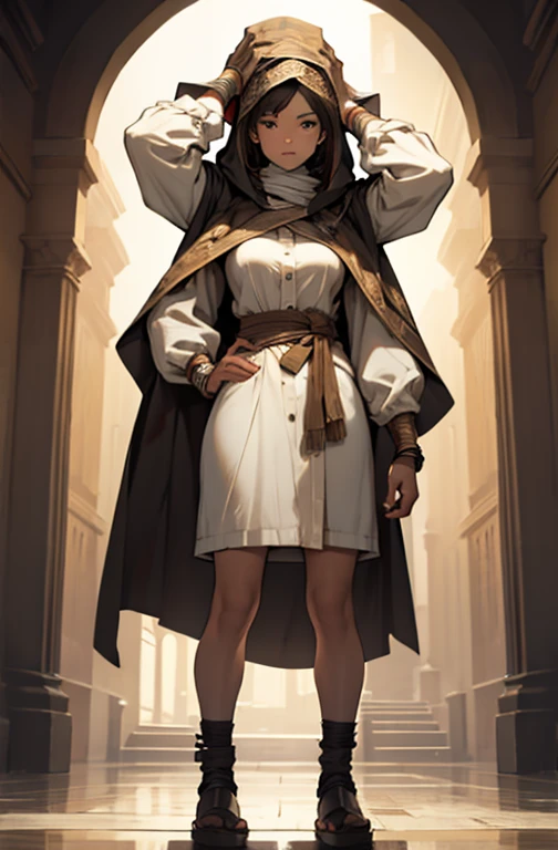 ((Best quality)), ((masterpiece)), top quality), standing alone, female mummy, wrapped up from head to toe