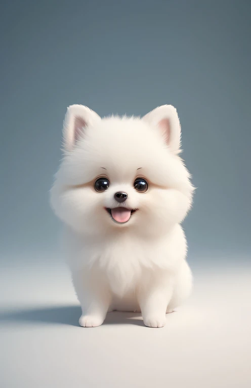 masterpiece), (best quality), (ultra-detailed), (full body:1.2), Super cute, Baby, Pixar, Fluffy white Pomeranian, Big eyes, Fluffy, Smile, Delicate and fine, Fairy tales, Incredibly high detailed, Pixar style, Bright color palette, Natural light, Simple background with pure color, Octane render, Trending on Artstation, Gorgeous, Ultra wide angle, 8k, HD, Realistic