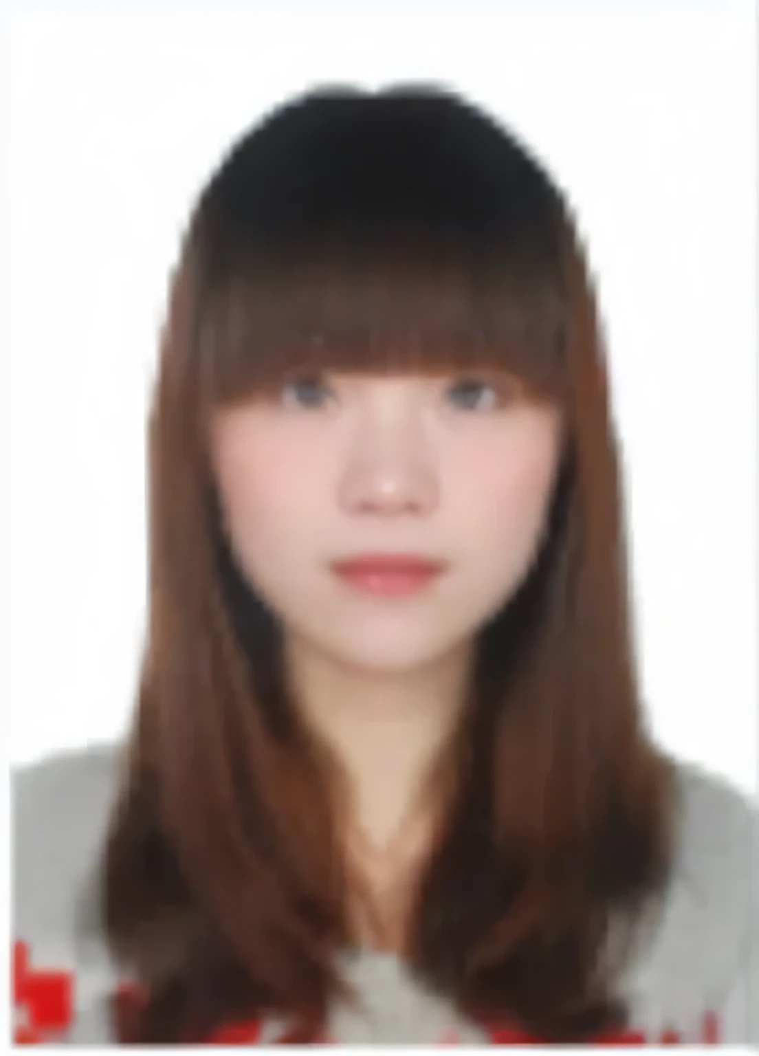 a close up of a woman with long hair and a red and white shirt, chengyou liu, qifeng lin, xision wu, yun ling, wenfei ye, xintong chen, zhelong xu, pengzhen zhang, qichao wang, louise zhang, yuxiang chen, professional profile picture, headshot profile picture, wenjun lin