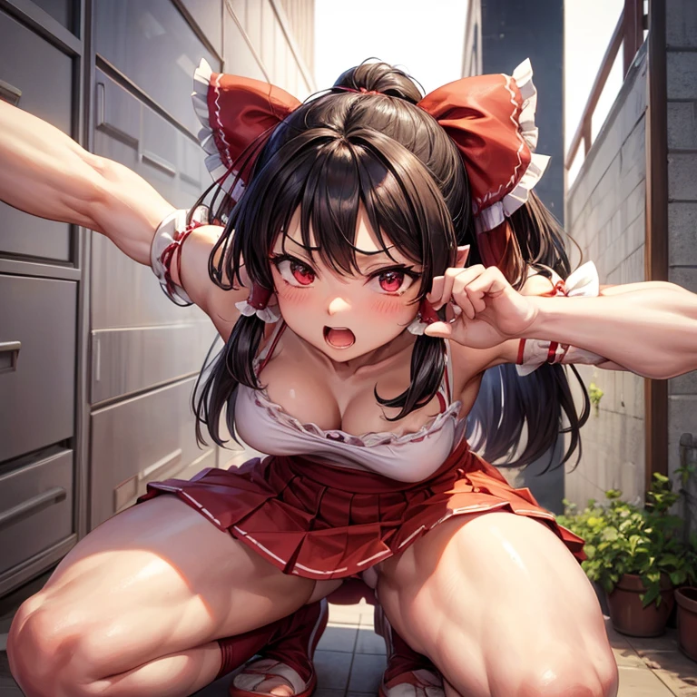 Reimu Hakurei、muscle、Choking technique using thighs